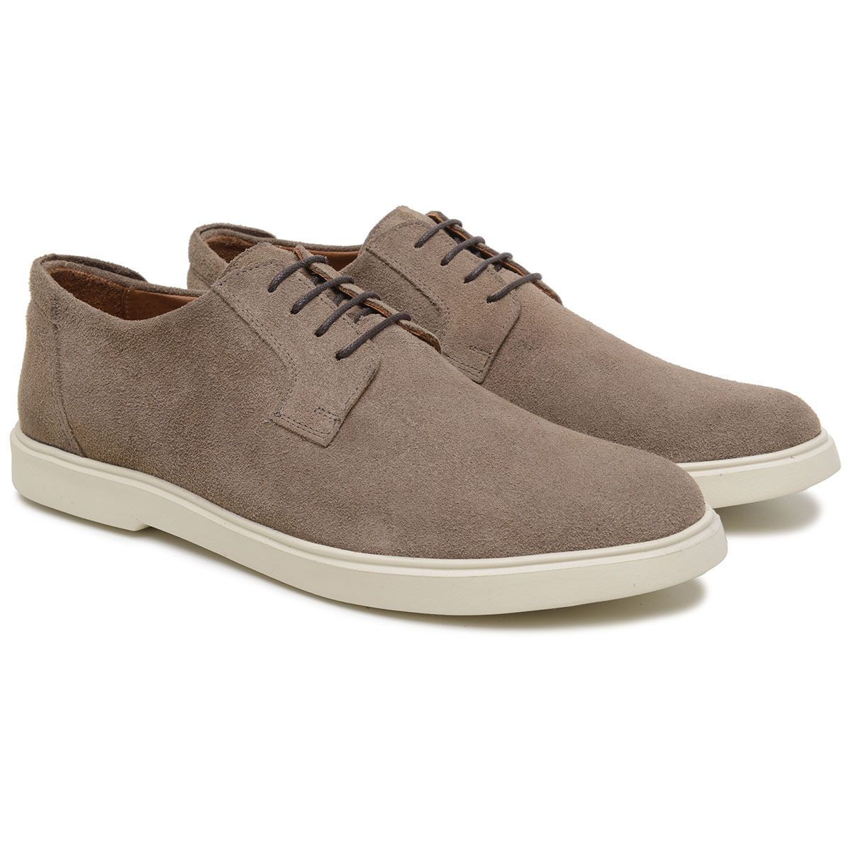 Sapato Masculino Sider Derby Rahvan Camurça Taupe