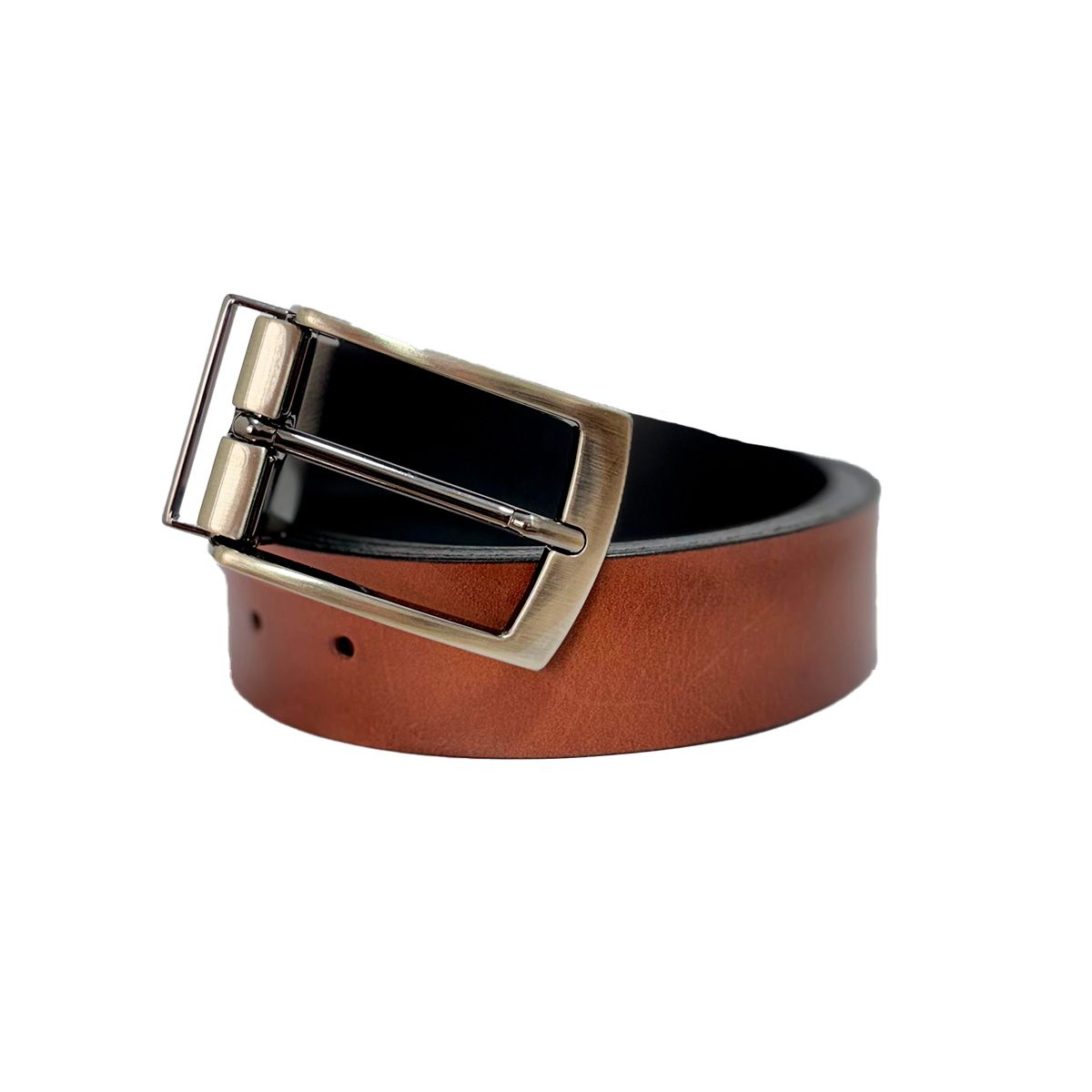 Kit Sapato Masculino Loafer Konna Whisky e Cinto Dupla Face - Whisky e Preto