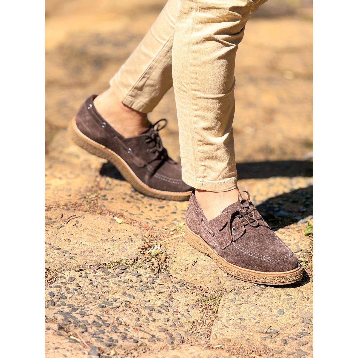 Modelo Sider Matteo Casual Masculino Em Camurça Café