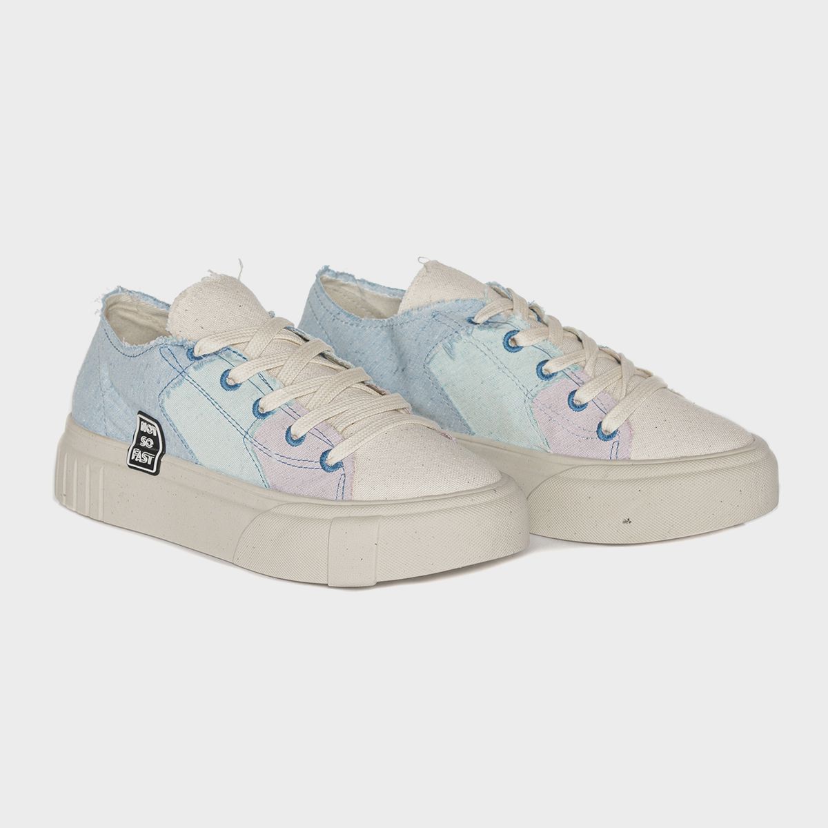 Tênis Sola Alta Azul Tendência Sneakers Eco - ZOCCOLETTE