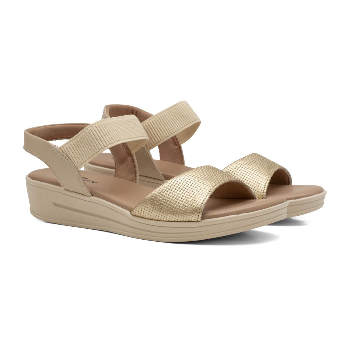 Sandália Feminina Usaflex Dourado - ZOCCOLETTE