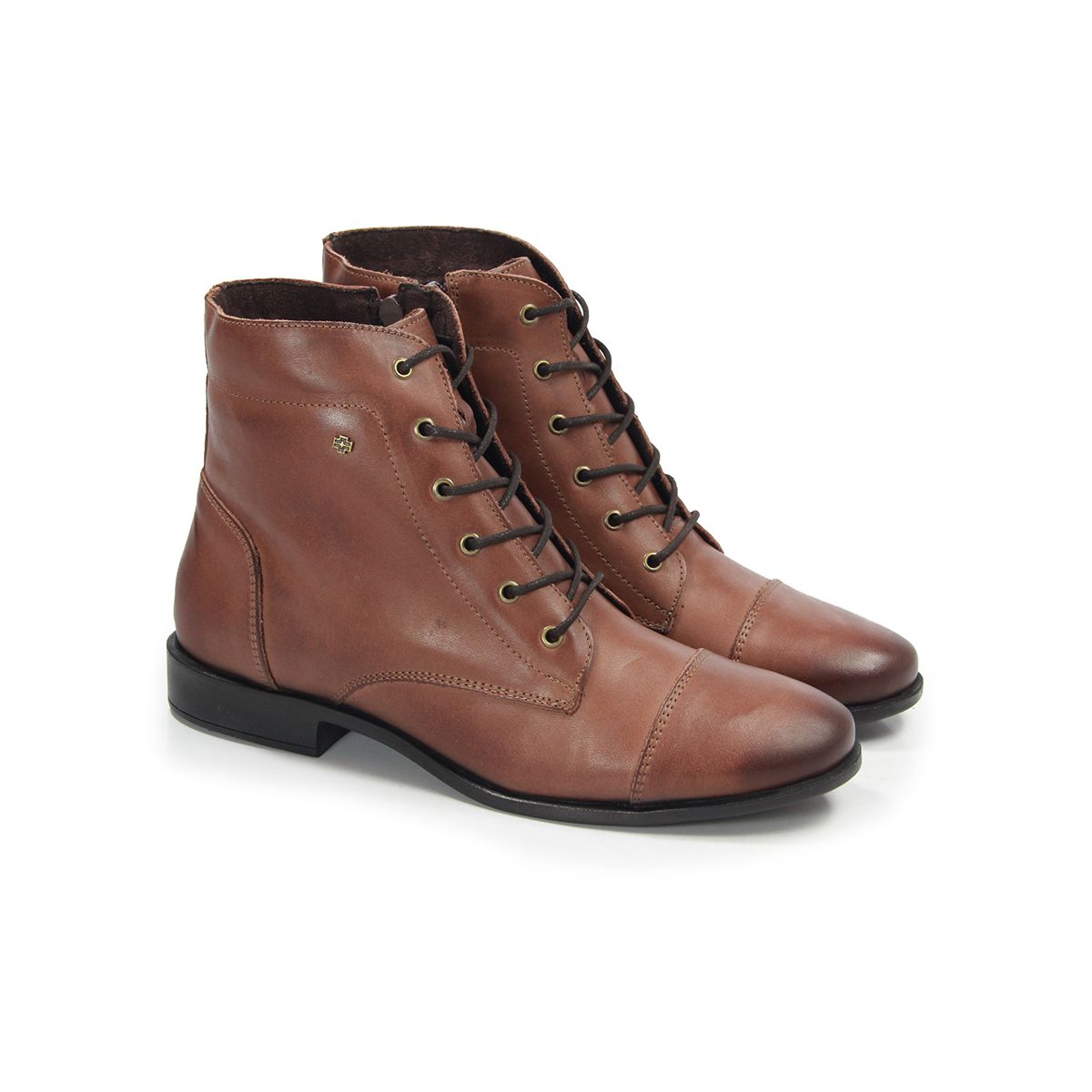 Bota Feminina Em Couro Marrom Clássica Ajustável - ZOCCOLETTE