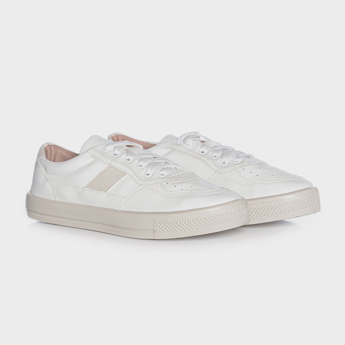 Tênis Branco Casual Feminino Zoccolette detalhe Nu... - ZOCCOLETTE
