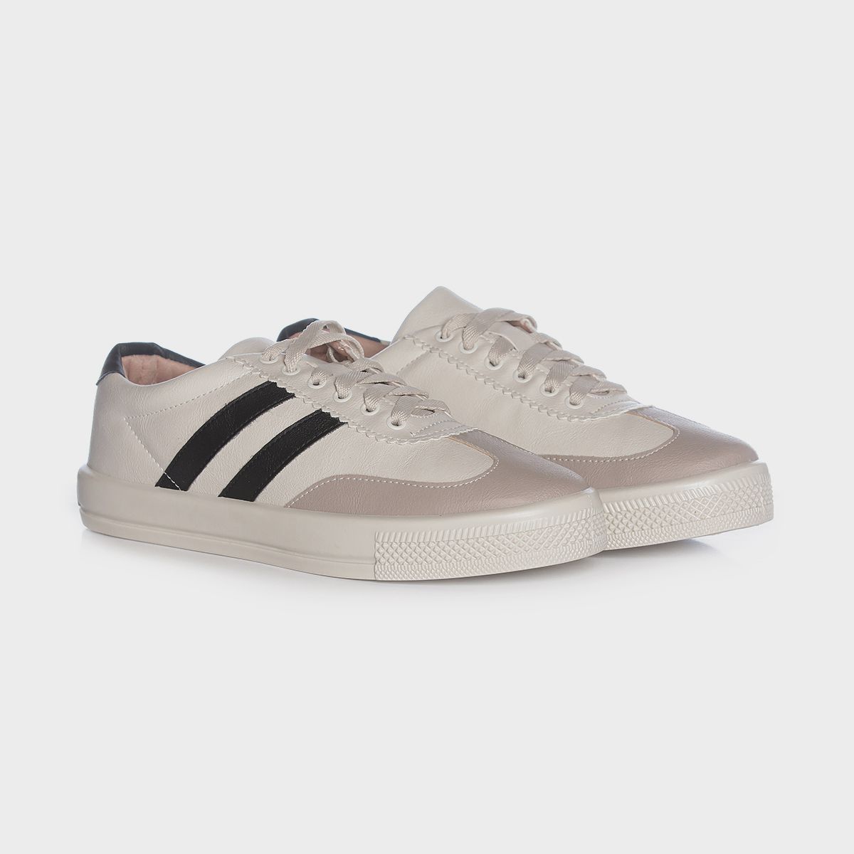 Tênis Casual Feminino Zoccolette Cru / Preto - ZOCCOLETTE