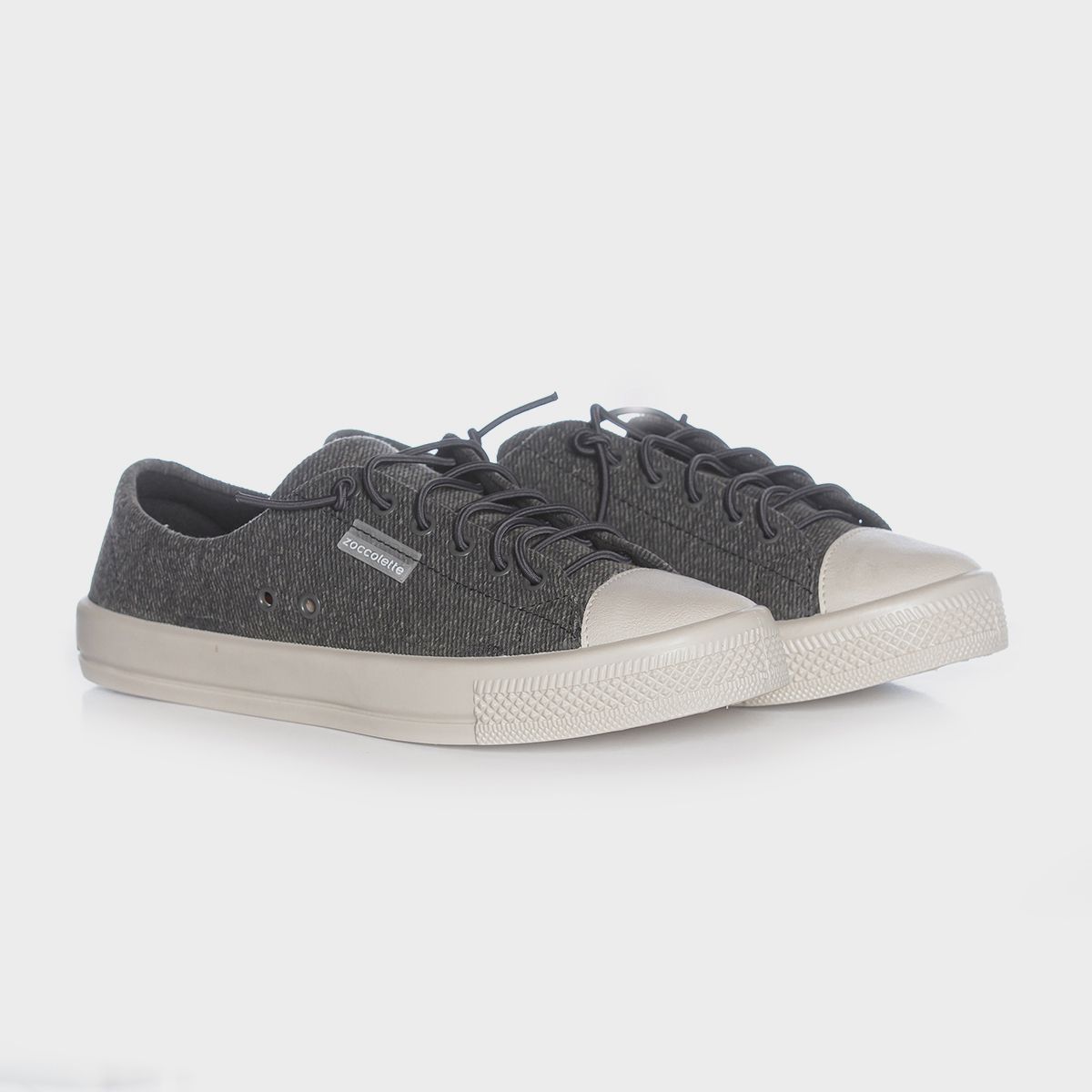 Tênis Preto Feminino Casual Estonado Zoccolette - ZOCCOLETTE