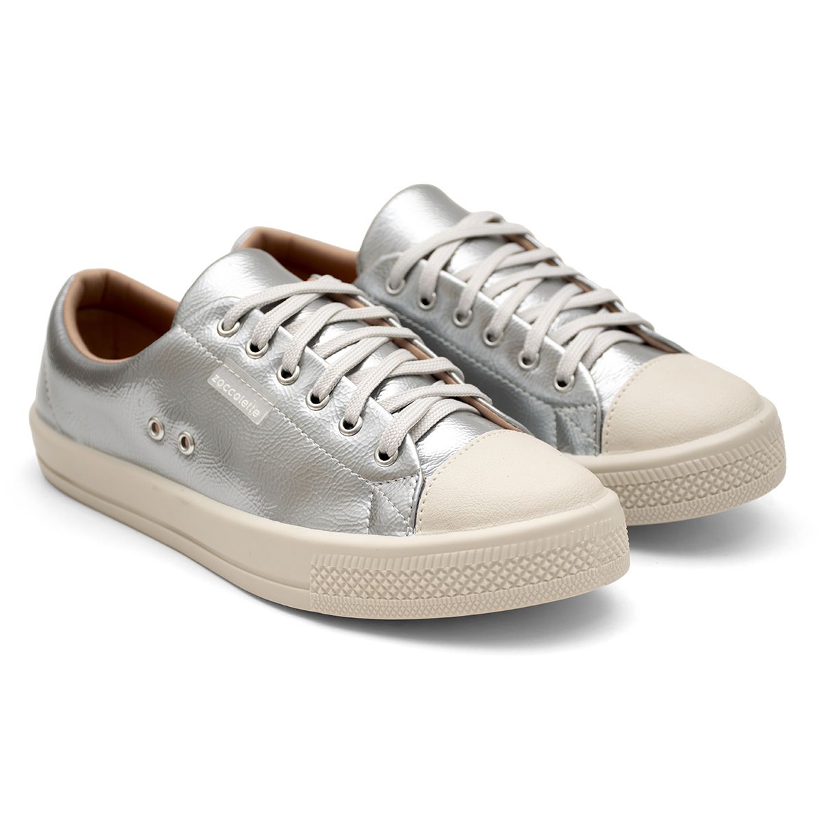 Tênis Feminino Napoli - Prateado - ZOCCOLETTE