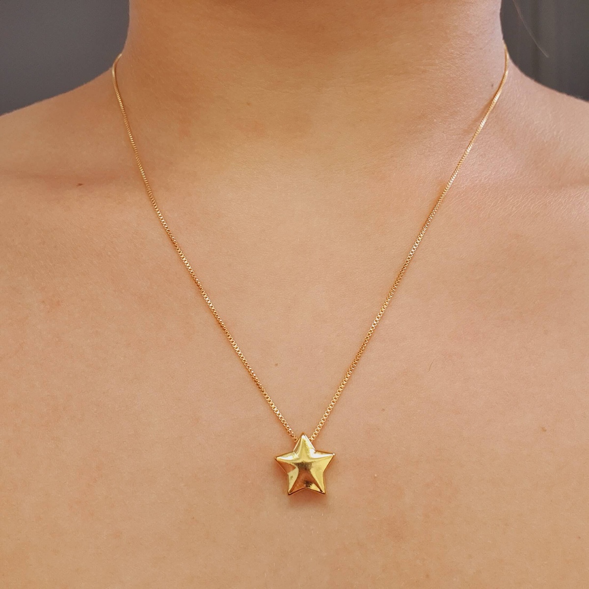 Colar Folheado A Ouro 18K Estrela - Chérie Bijoux