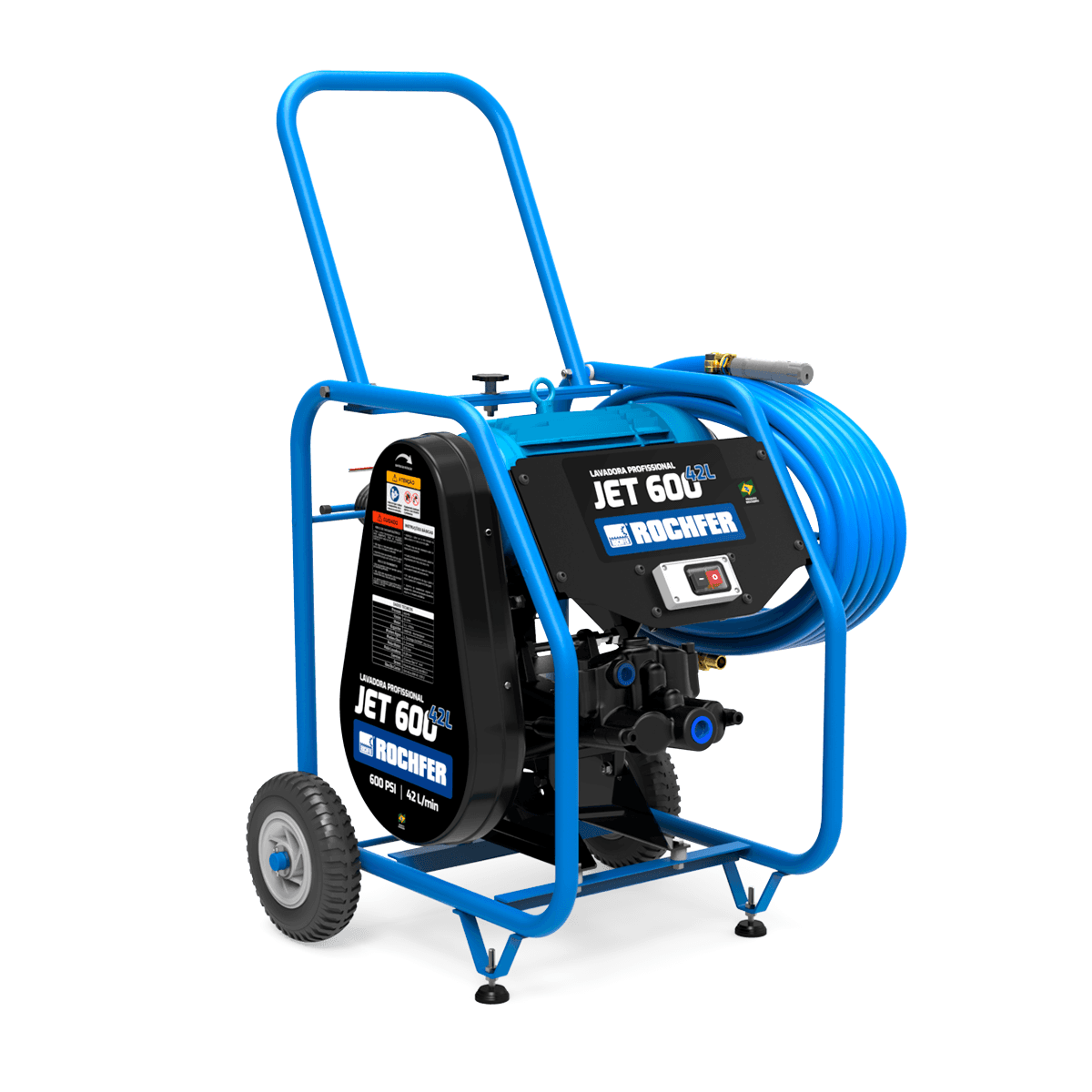 Lavadora Pressão Profissional JET 600/42L Completa - Motor 5cv - Trifásico