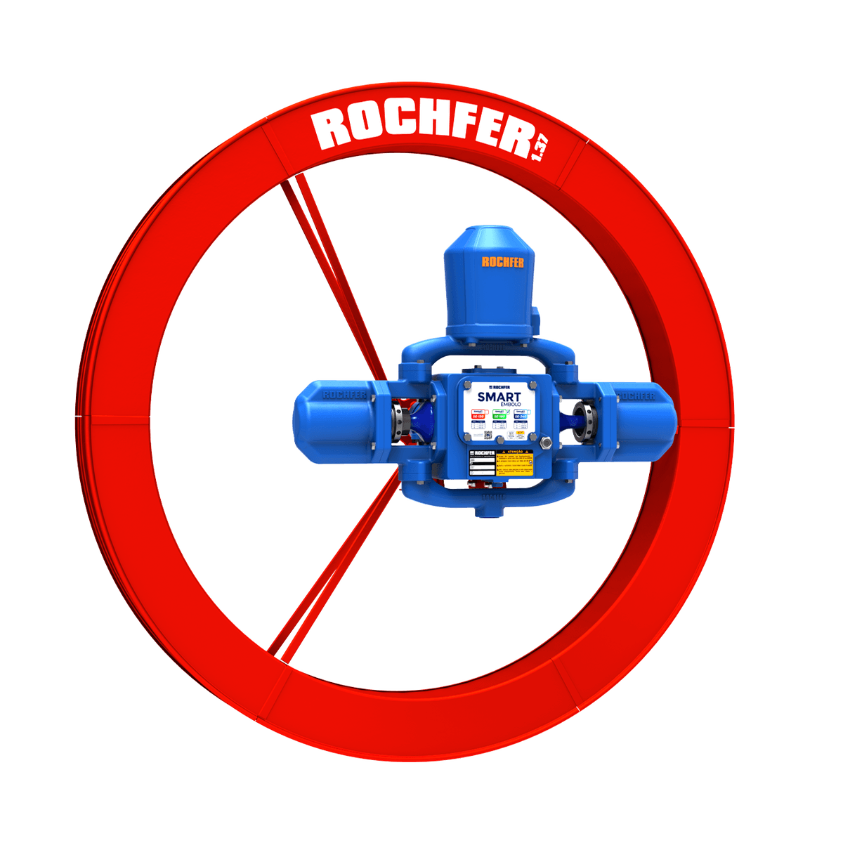 Bomba ROCHFER® SE-180 + Roda D'água 1,37 x 0,13 m + Base de Fixação