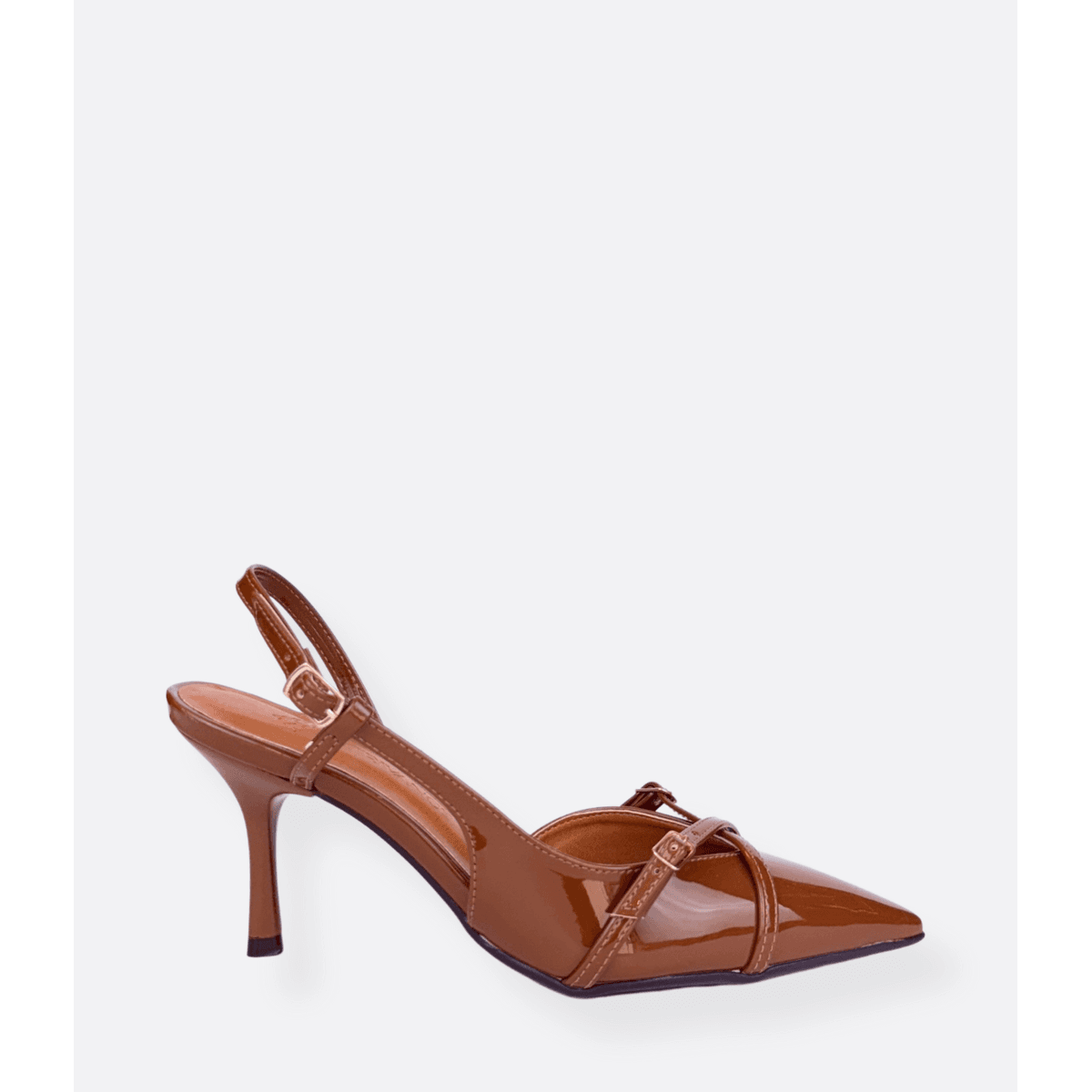 Slingback Lily Verniz Marrom