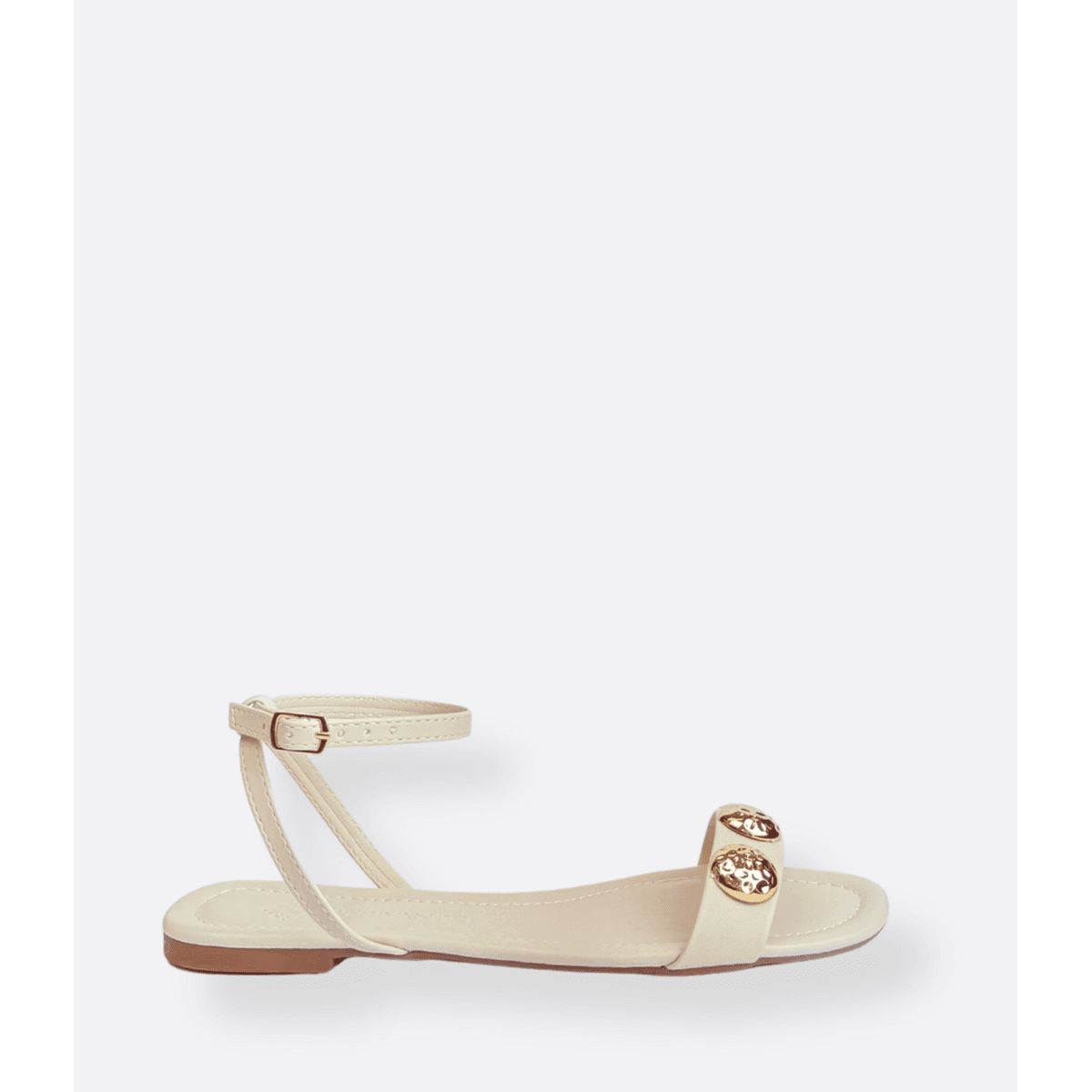 Rasteira Off White Metal Dourado Aurora