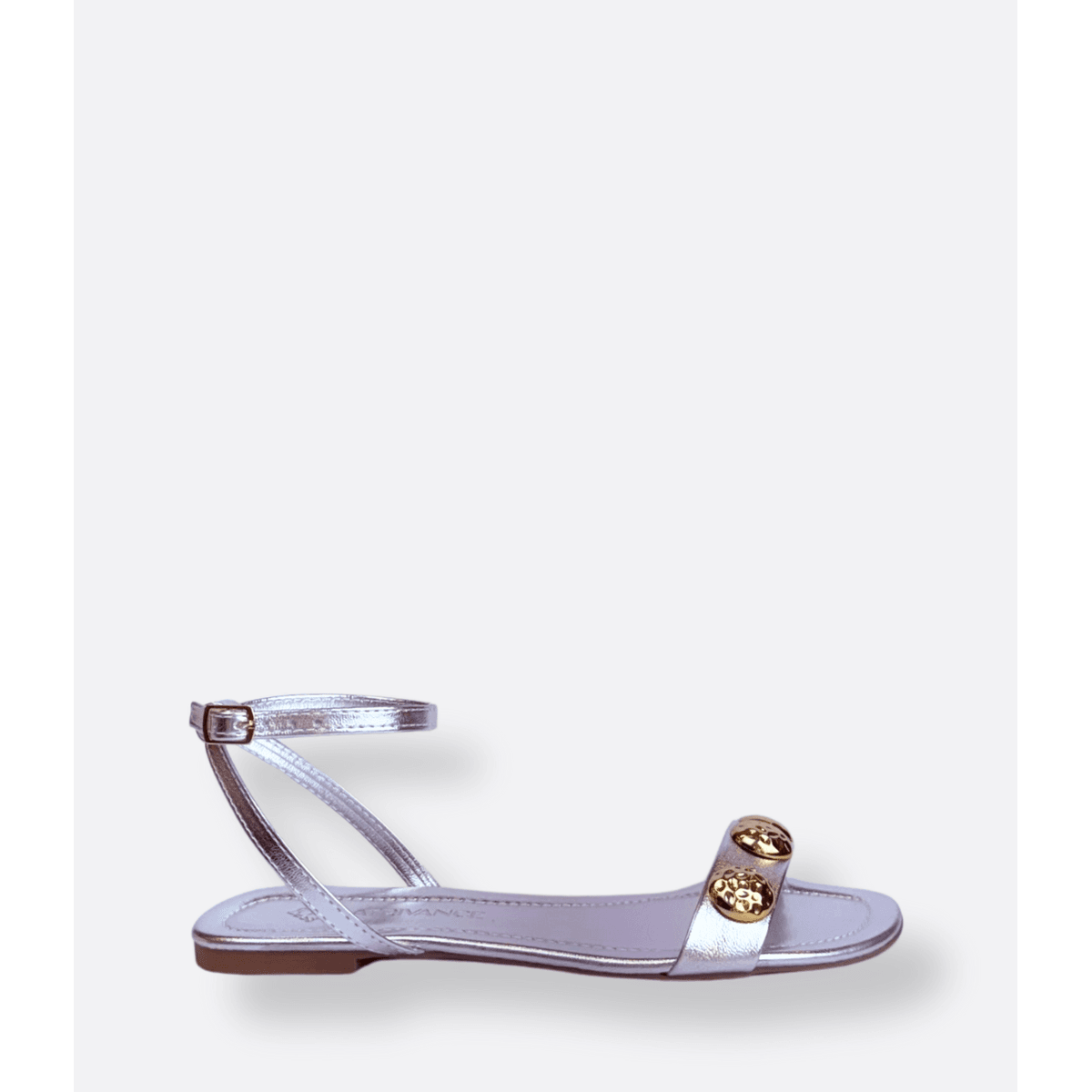 Rasteira Prata Metal Dourado Aurora