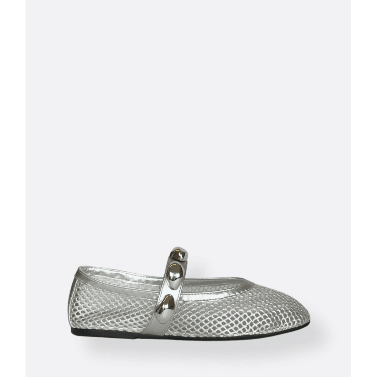 Sapatilha de Tela Prata Tessa