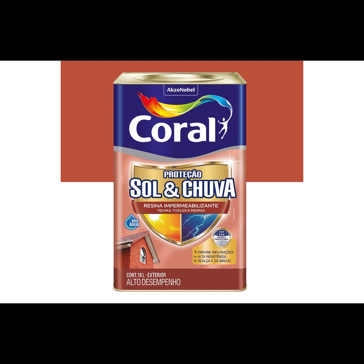 Resina Impermeabilizante Coral Sol e Chuva Ceramica Onix 18L | FITZTINTAS