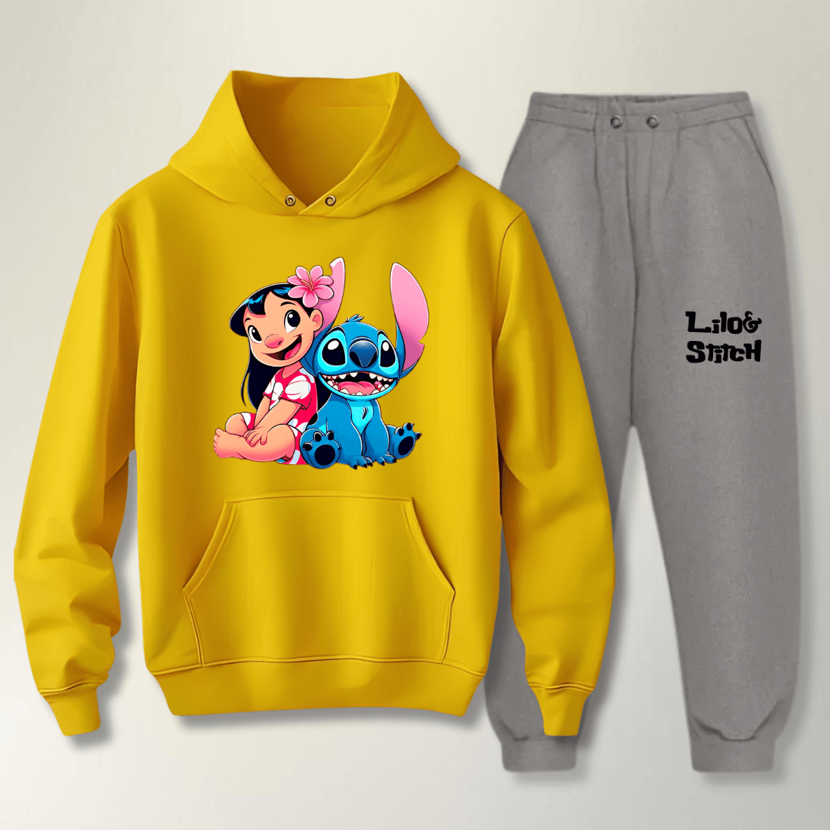 Conjunto Moletom Cinza Feminino Infantil Lillo e S... - WarmOut Confecções