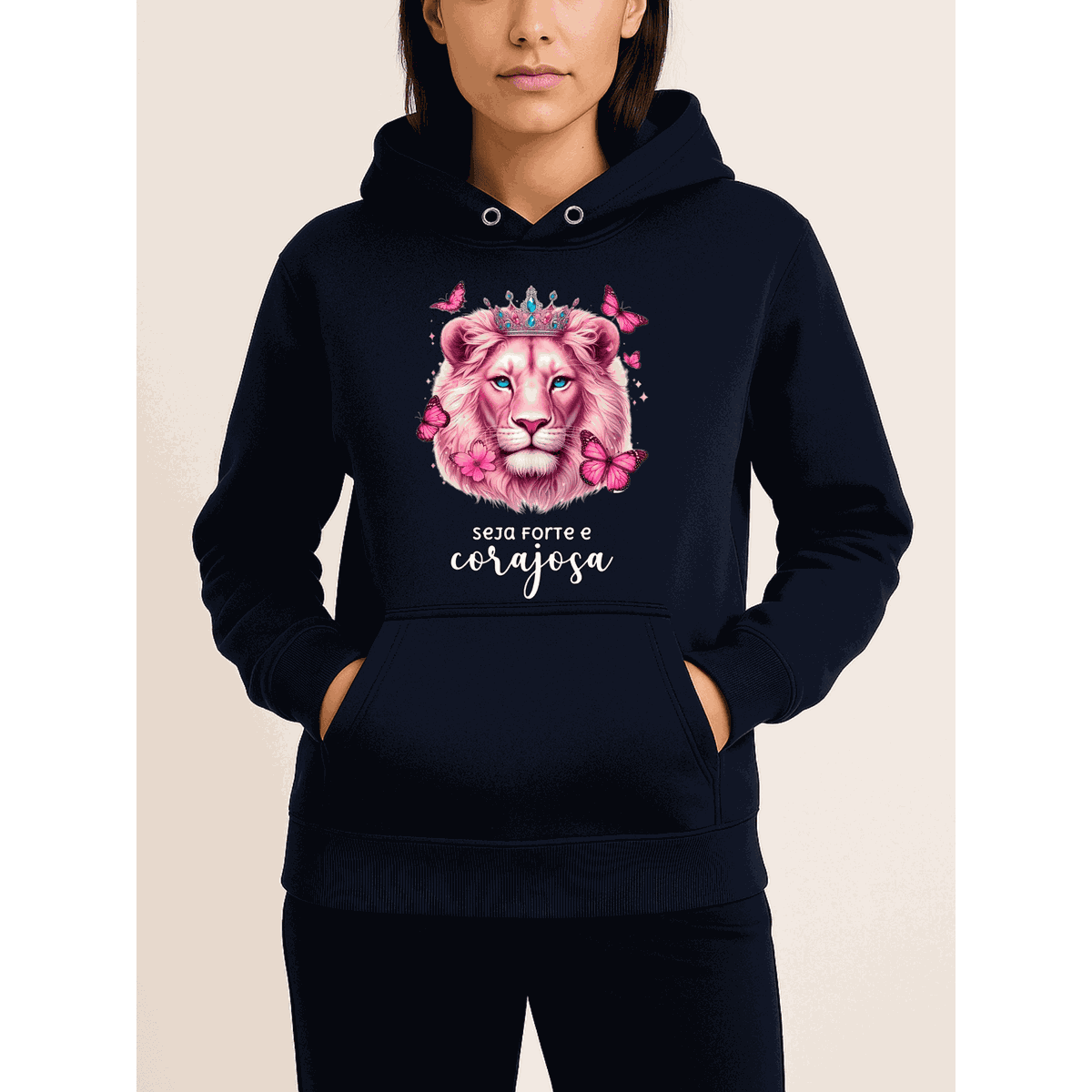 Agasalho Adulto Feminino Seja forte E Corajosa - WarmOut Confecções