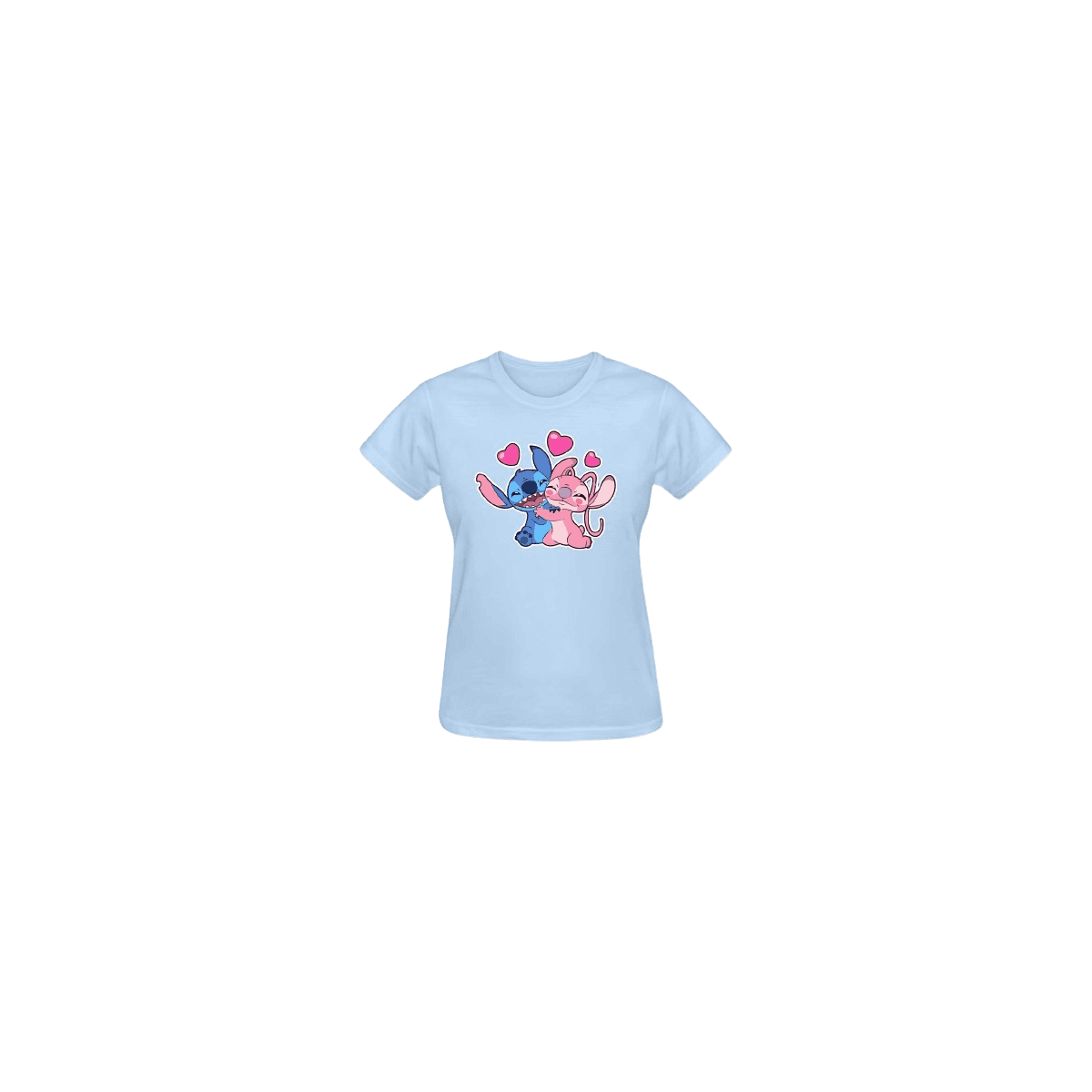 Babylook Azul Bebê Warmout Feminina Estampada Stit... - WarmOut Confecções