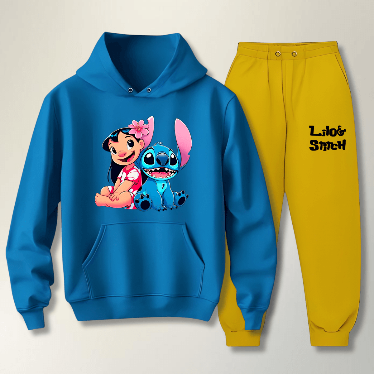 Conjunto Moletom Amarelo Feminino Infantil Lillo e... - WarmOut Confecções