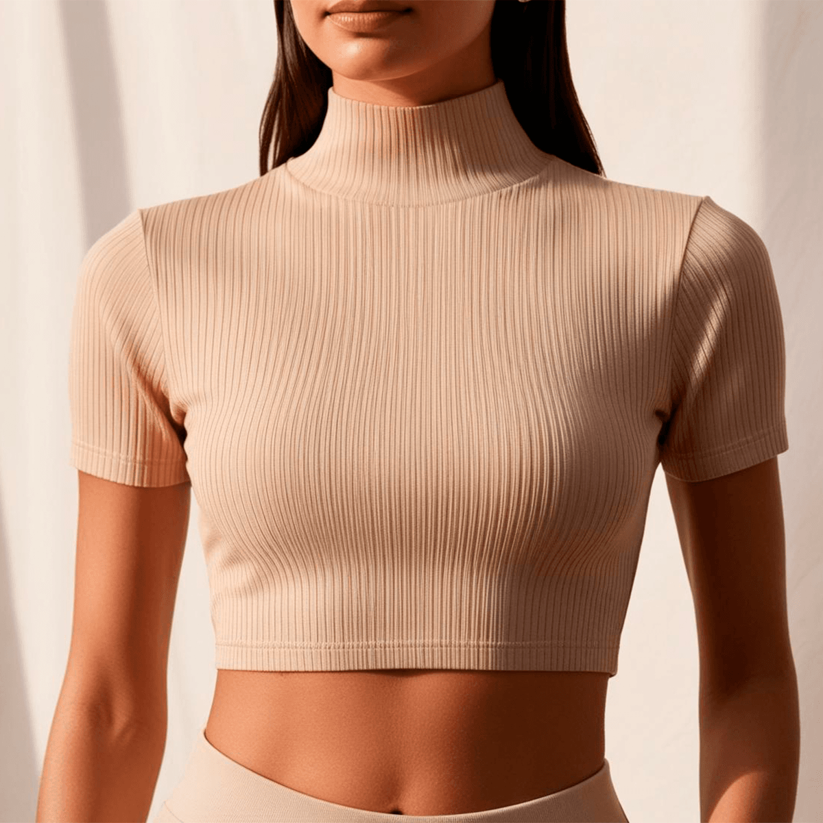 Cropped Nude Malha Canelada - WarmOut Confecções