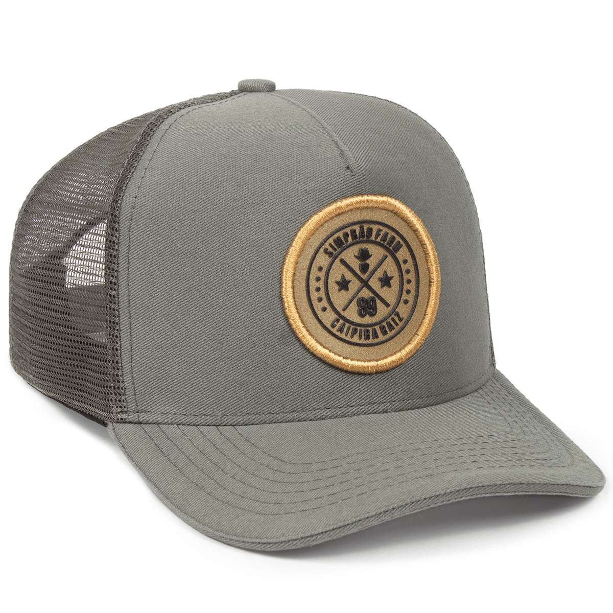 Boné Trucker Simprão Farm Caipira Raiz Cinza - Simprão Farm