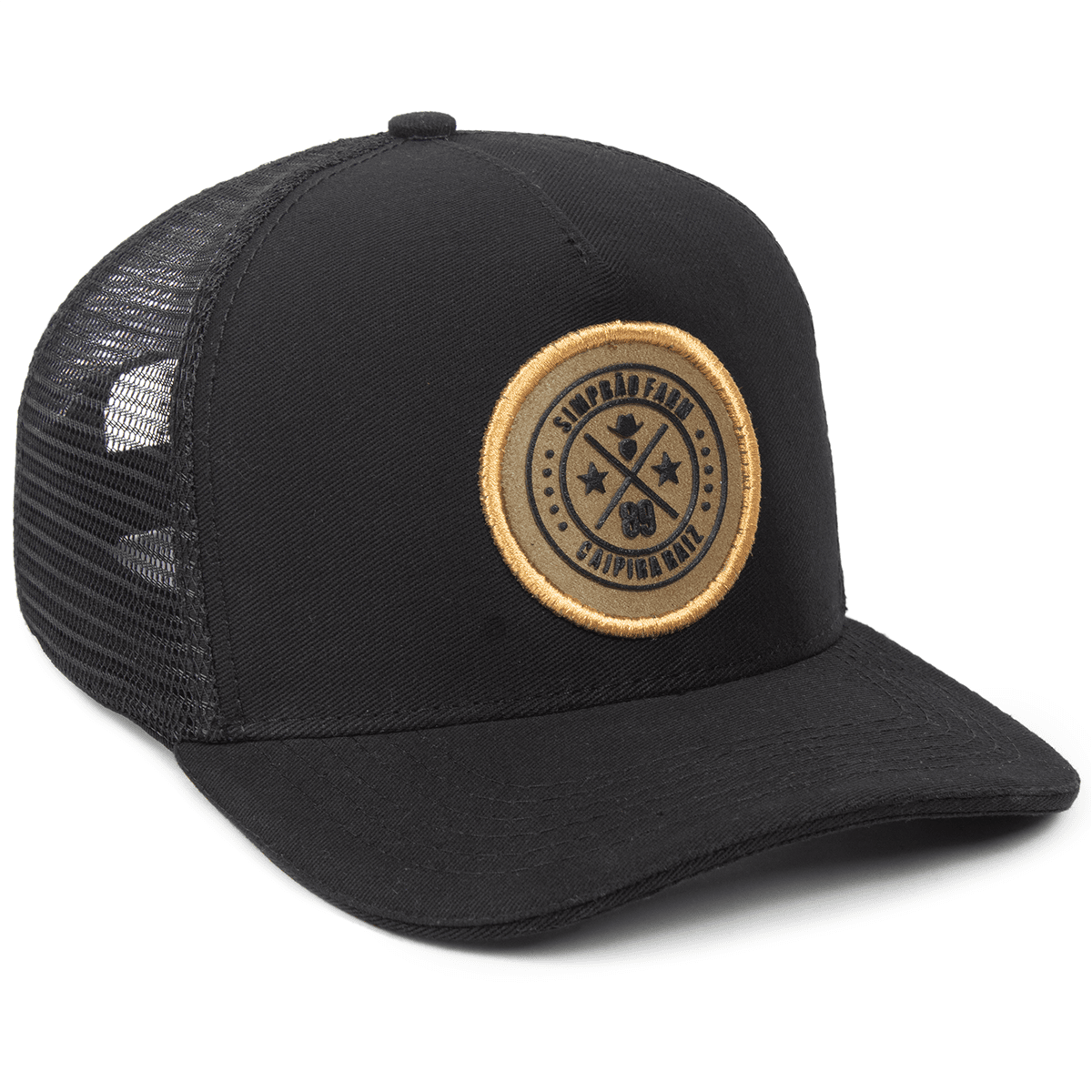 Boné Trucker Simprão Farm Caipira Raiz Preto - Simprão Farm