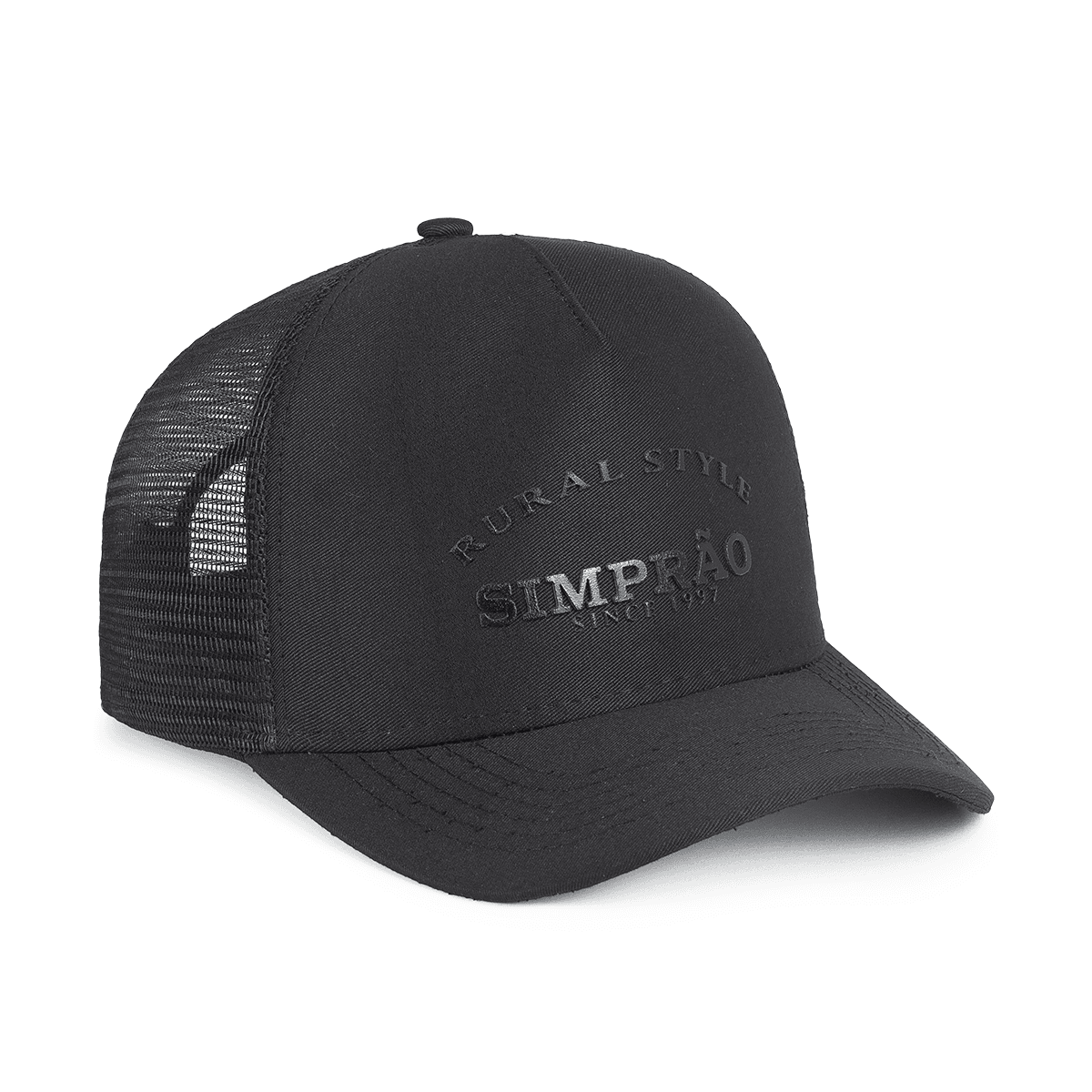 Boné Simprão Farm Trucker Rural Style All Black - Simprão Farm