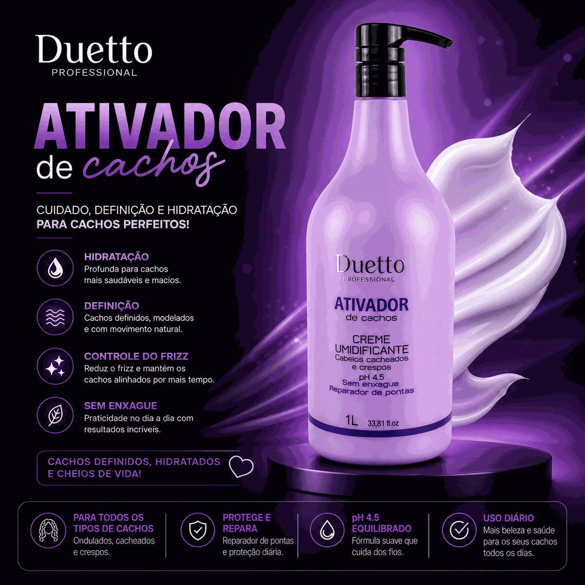 Ativador Umidificador de Cachos Duetto 1L