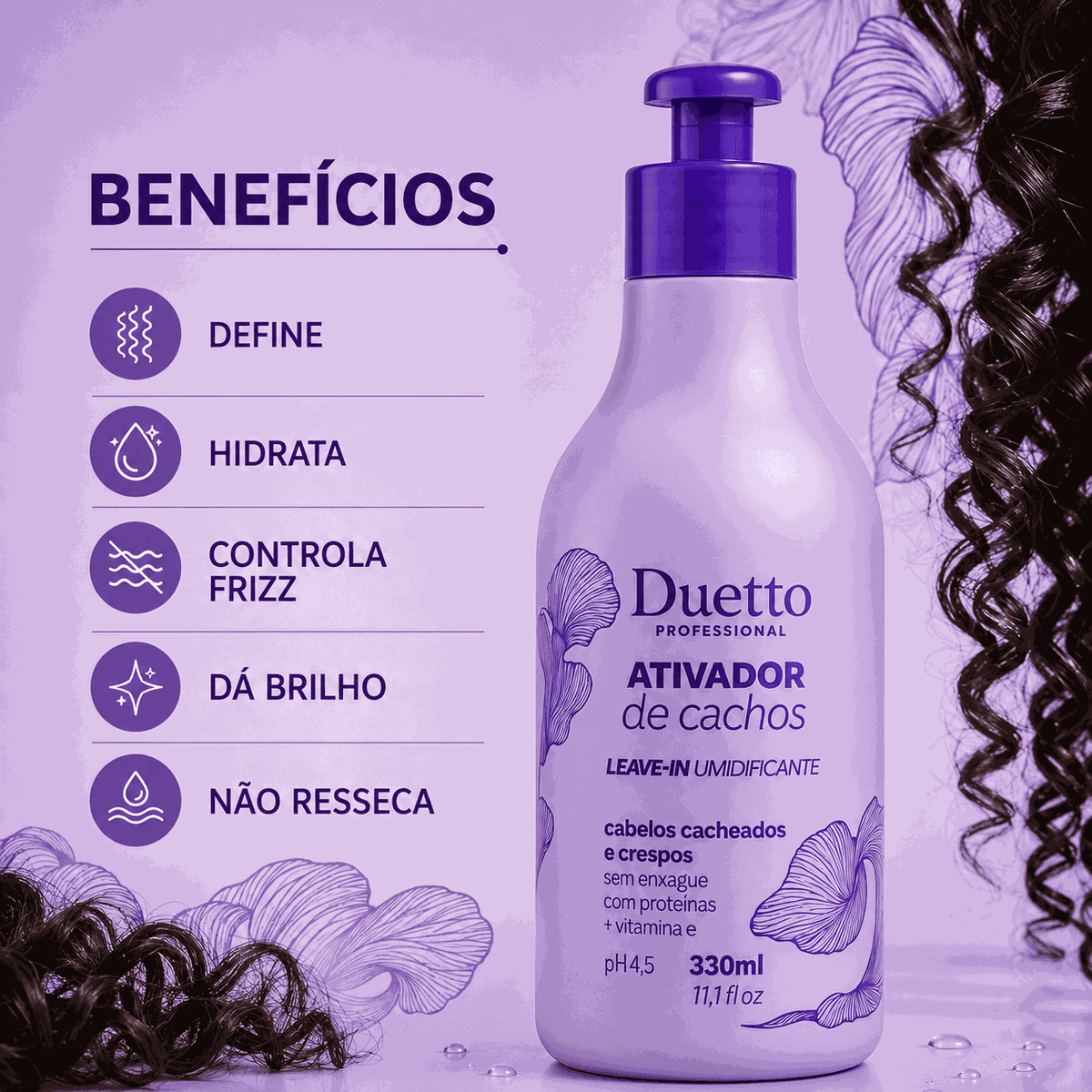 Ativador Umidificador de Cachos Duetto 330ml 