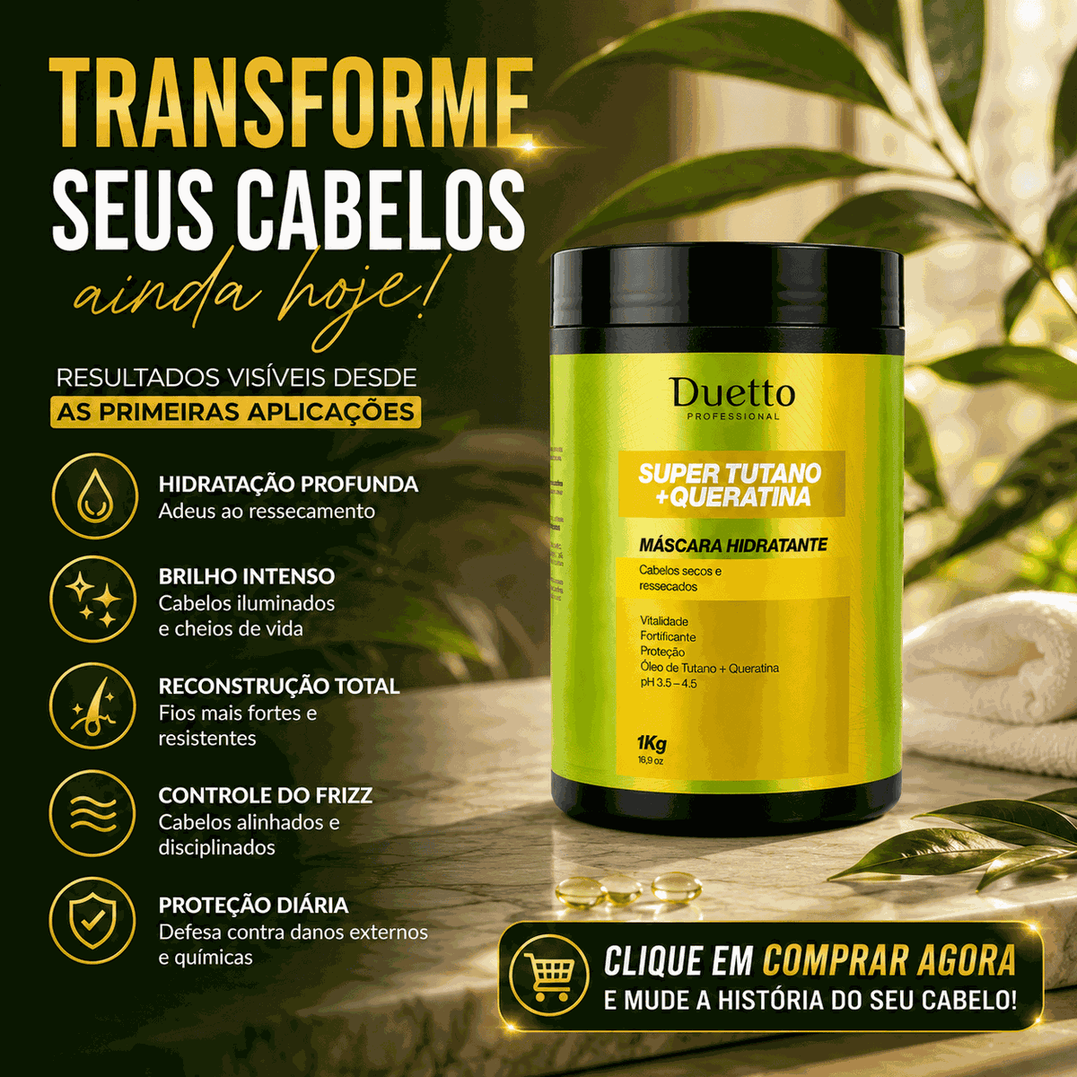 Máscara Hidratante Super Tutano + Queratina Duetto 1Kg