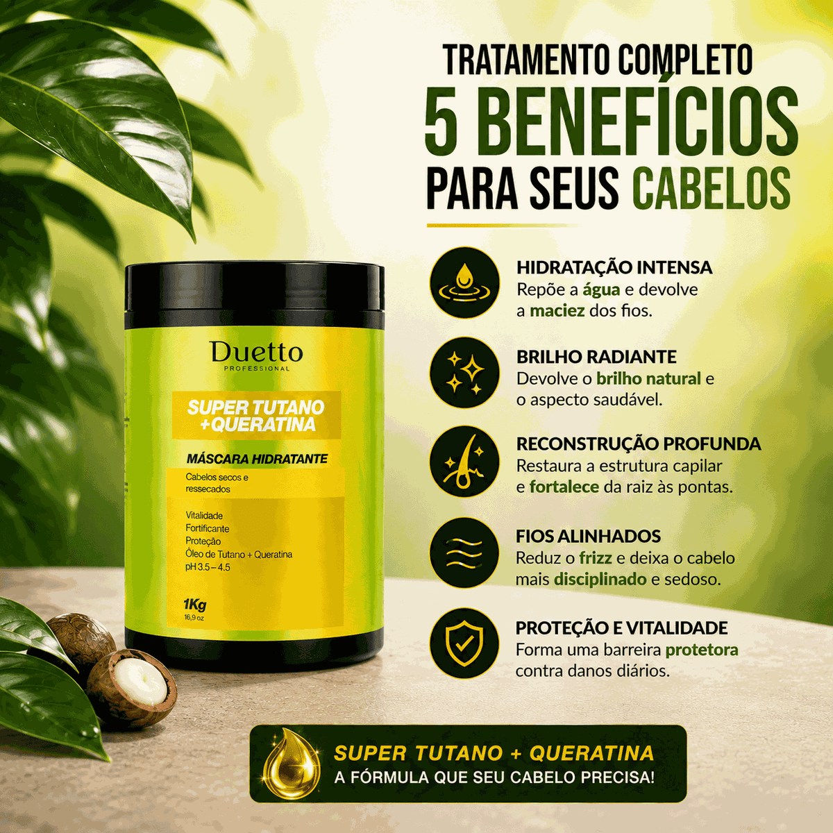 Máscara Hidratante Super Tutano + Queratina Duetto 1Kg
