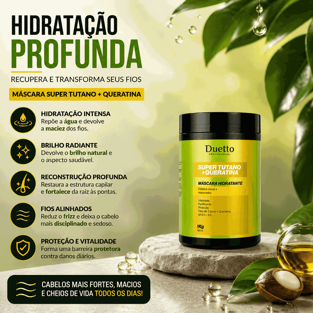 Máscara Hidratante Super Tutano + Queratina Duetto 1Kg