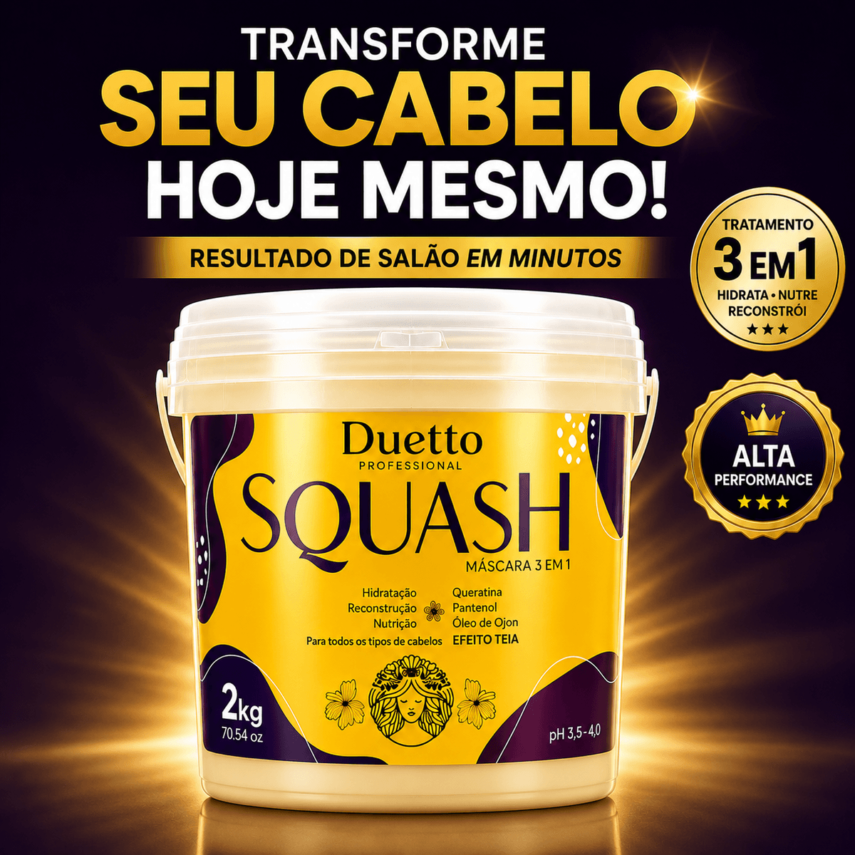 Máscara de Hidratação 3 em 1 Squash Duetto Professional 2kg 