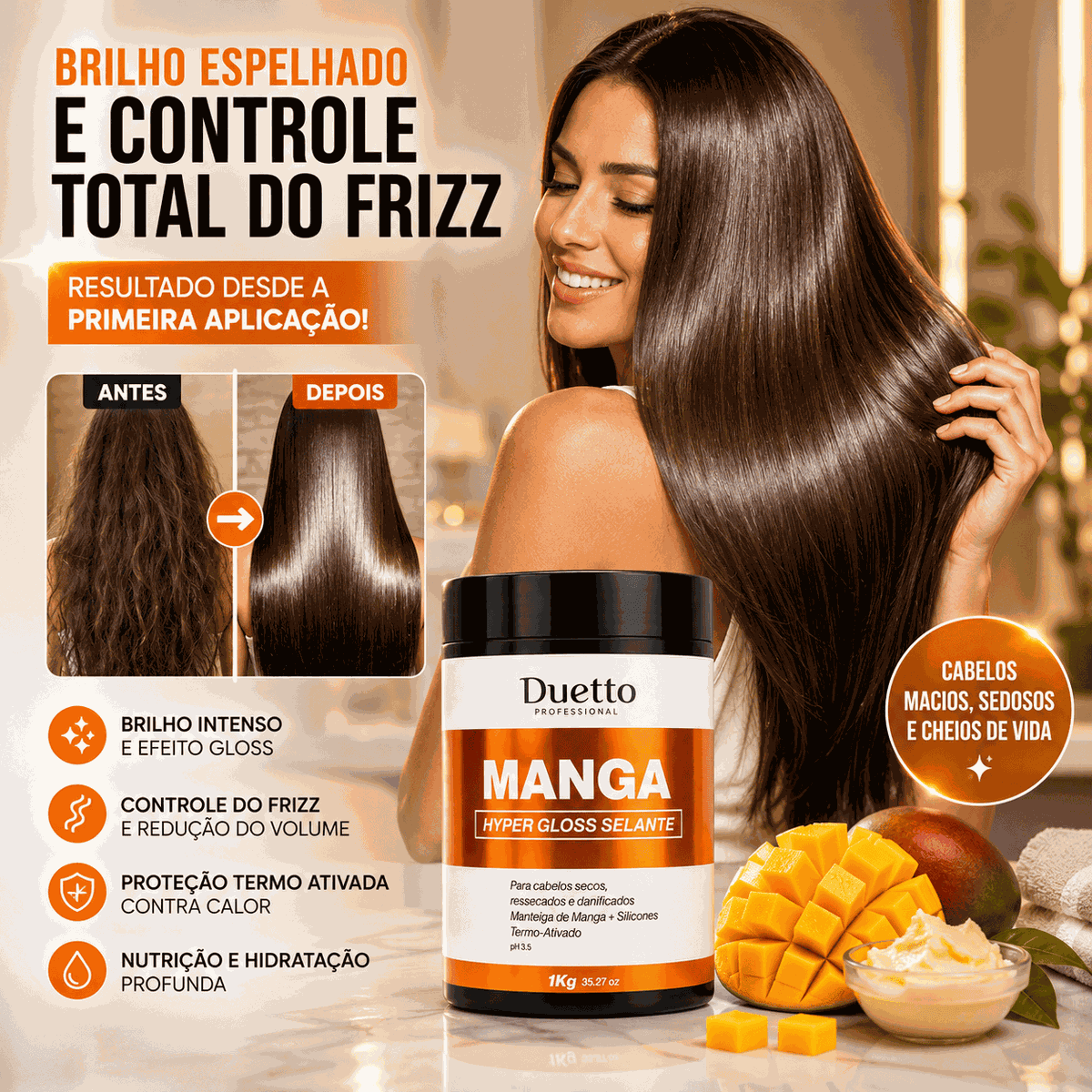 Máscara Hyper Gloss Selante Manga Duetto 1 Kg