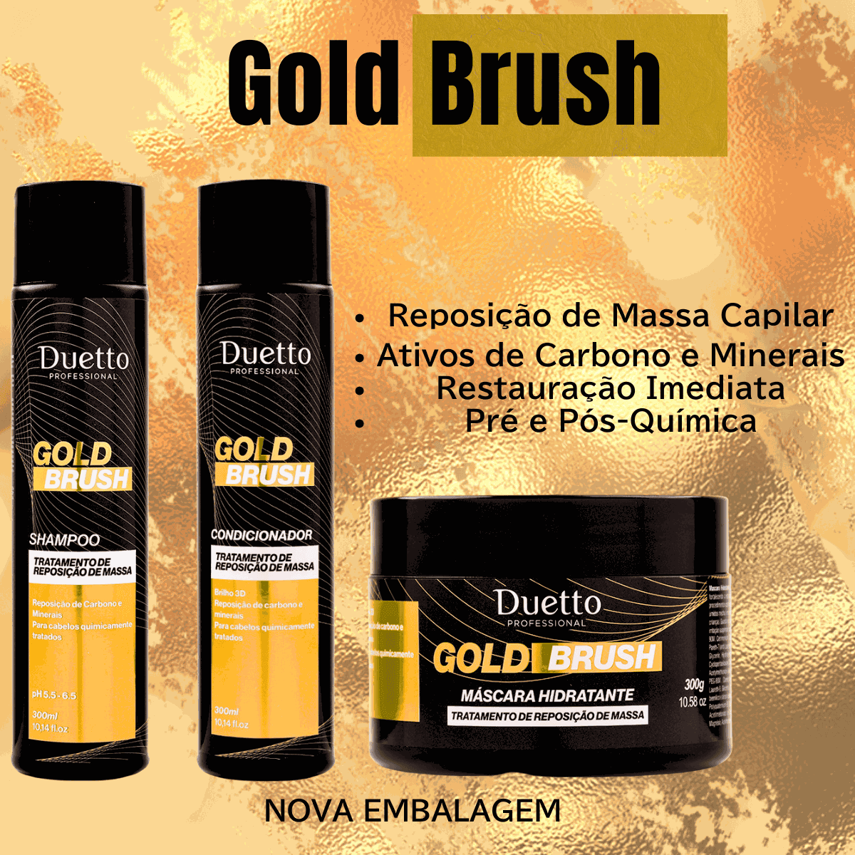 Kit Home Care Gold Brush Duetto