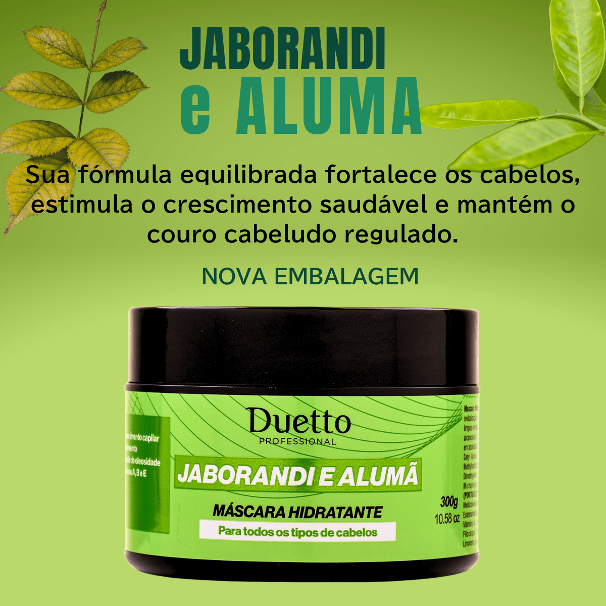 Máscara Hidratante Jaborandi e Alumã Duetto 300g
