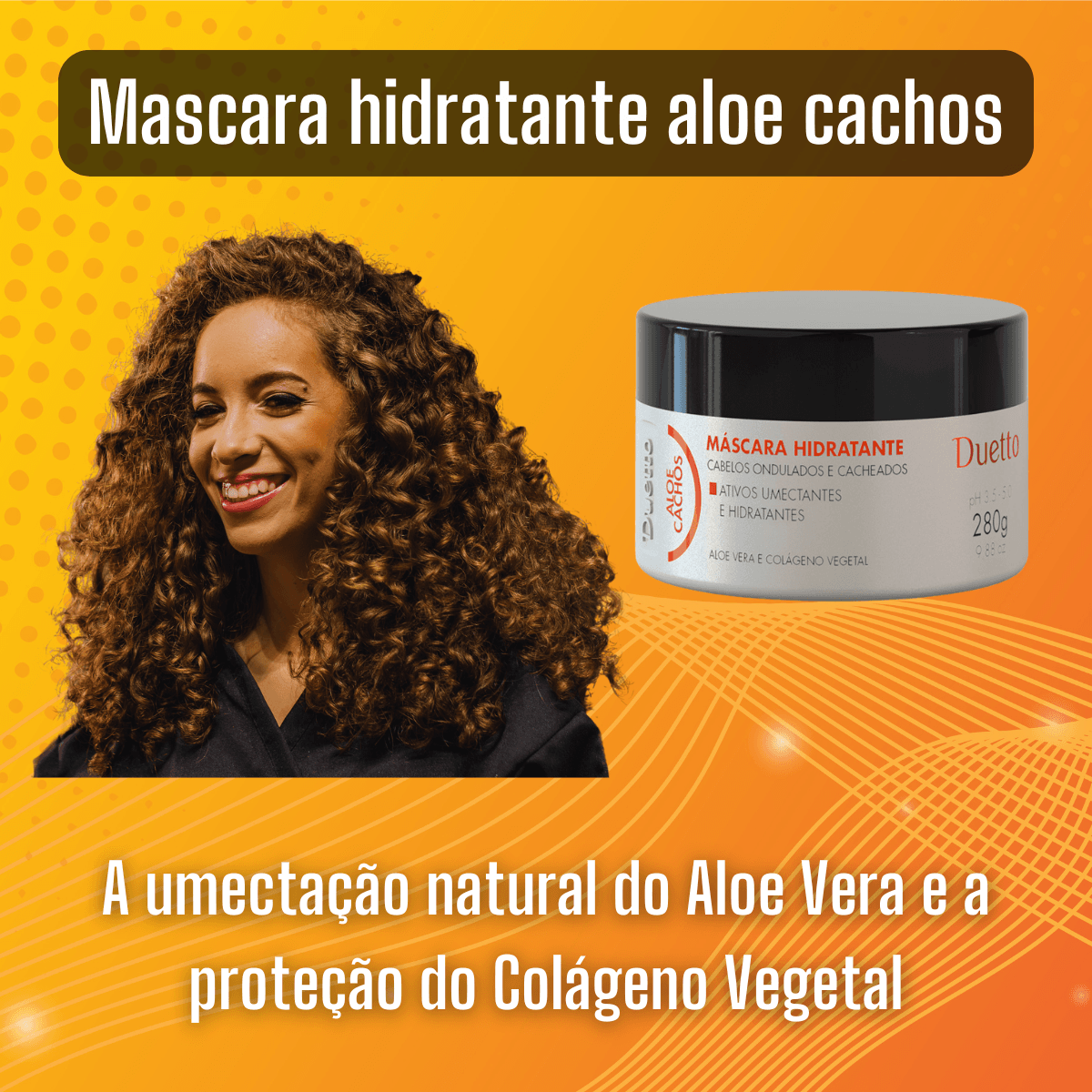 Máscara Hidratante Aloe Cachos Duetto 280g