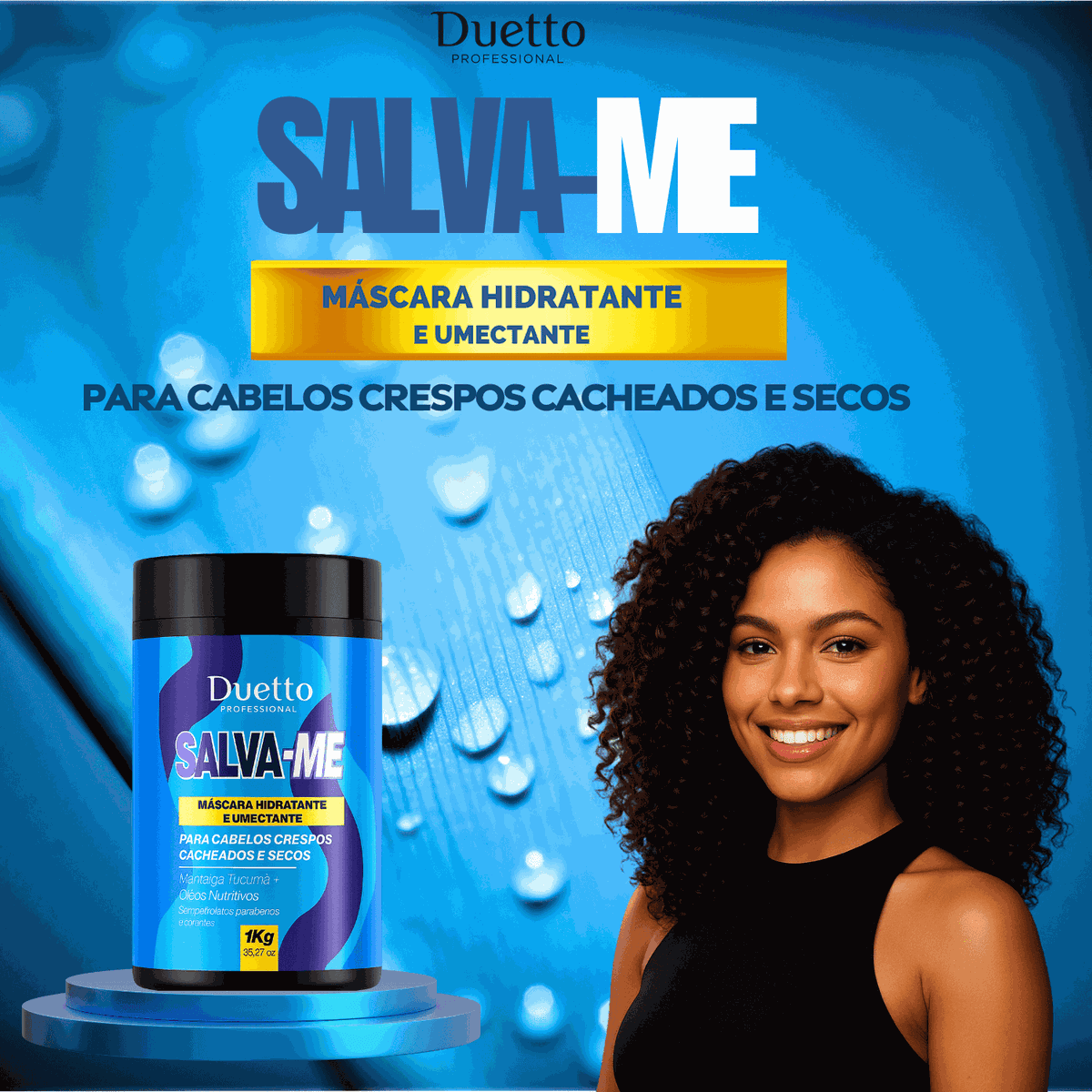 Máscara Hidratação Salva-me Cabelos Crespos E Cacheados 1kg