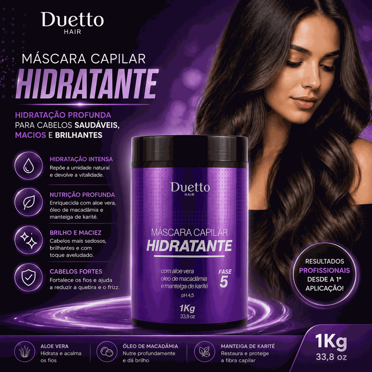 Creme Mascara hidratante Duetto Professional 1kg
