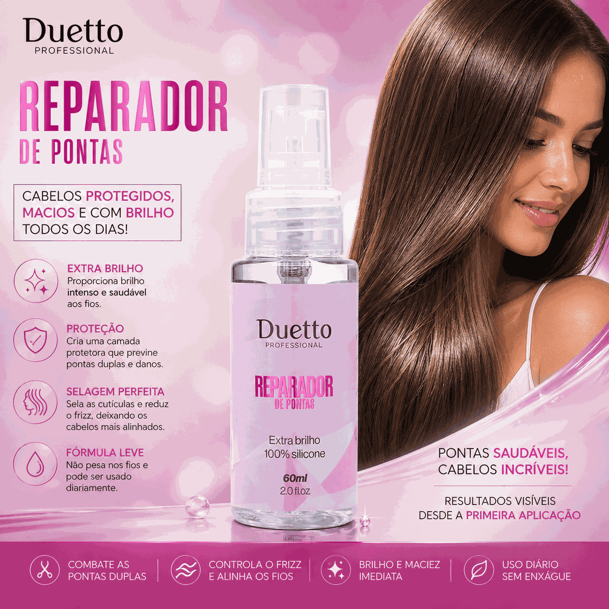 Reparador de Pontas Extra Brilho Duetto 60ml