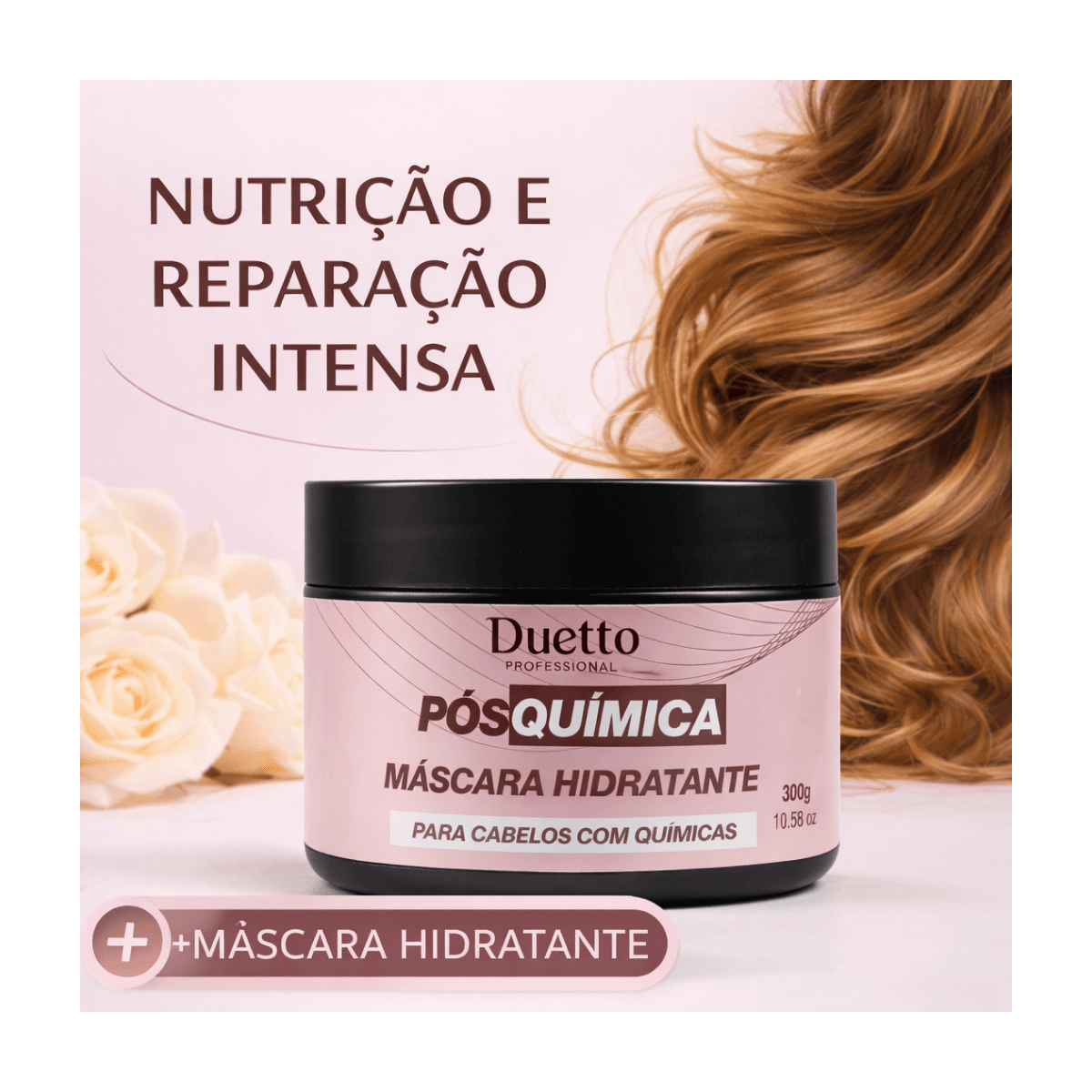 Máscara Hidratante Pós Química Duetto 300g para Cabelos Danificados e Quimicamente Tratados