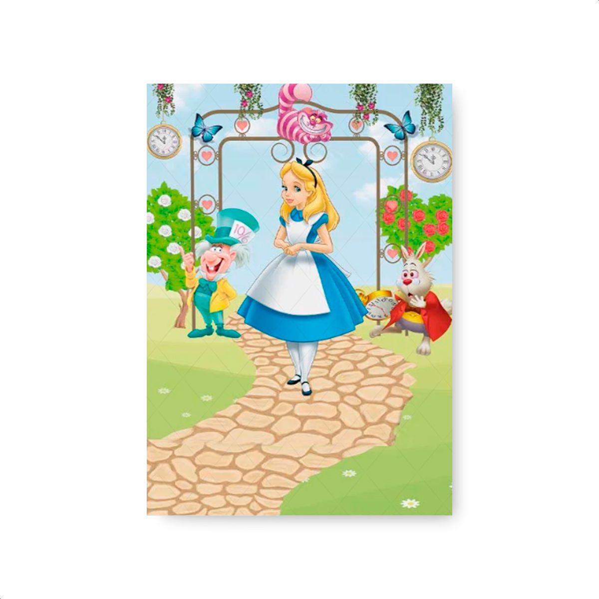 Capa Painel Retangular Sublimado Tema Alice No Pai... - Painel Festivo