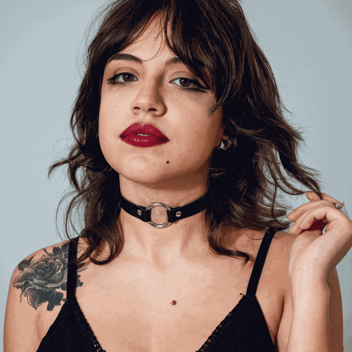 Choker Gargantilha com Argola Prateada
