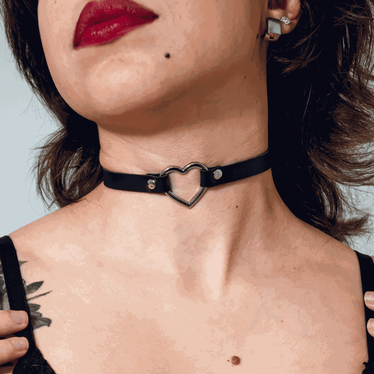 Choker Gargantilha com Pingente de Coração