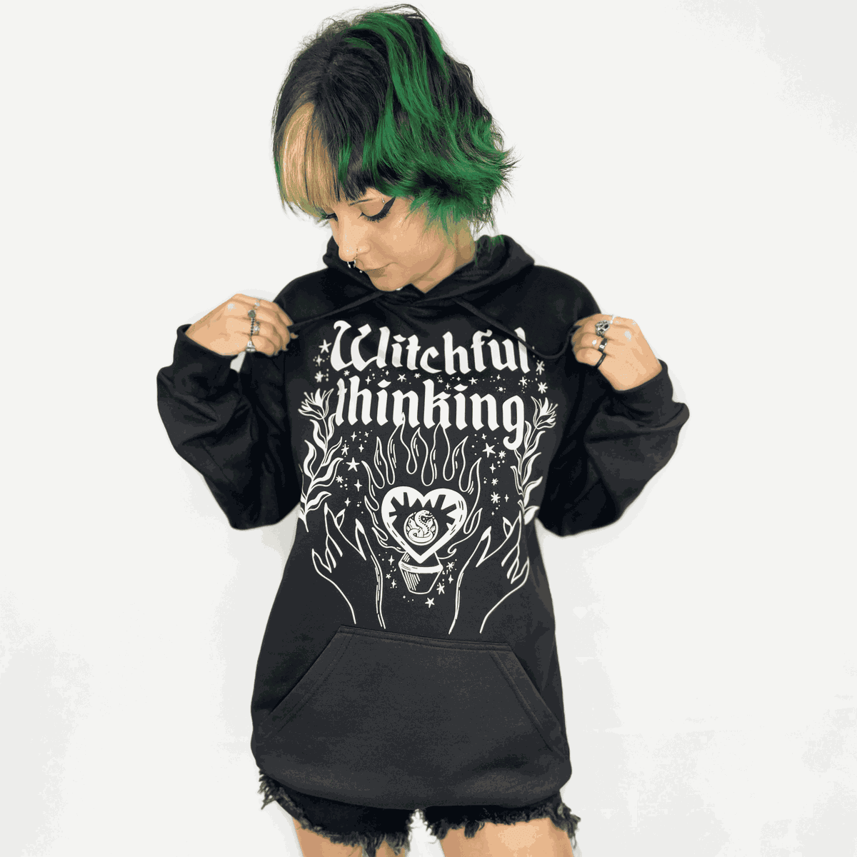 Moletom Canguru Preto Witchful Thinking