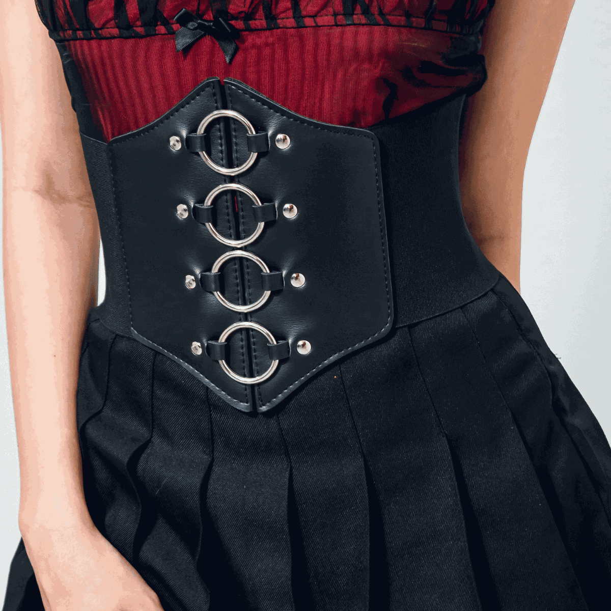 Kit Corset Argola e Harness Coxa De Uma Perna