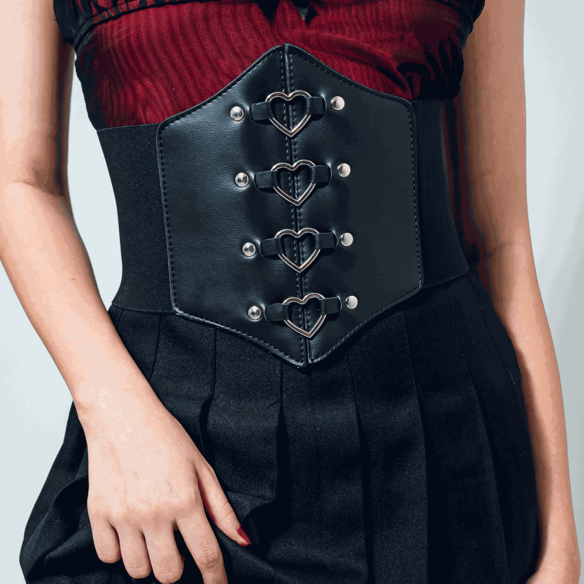 Kit Corset Coração e Harness Coxa De Uma Perna
