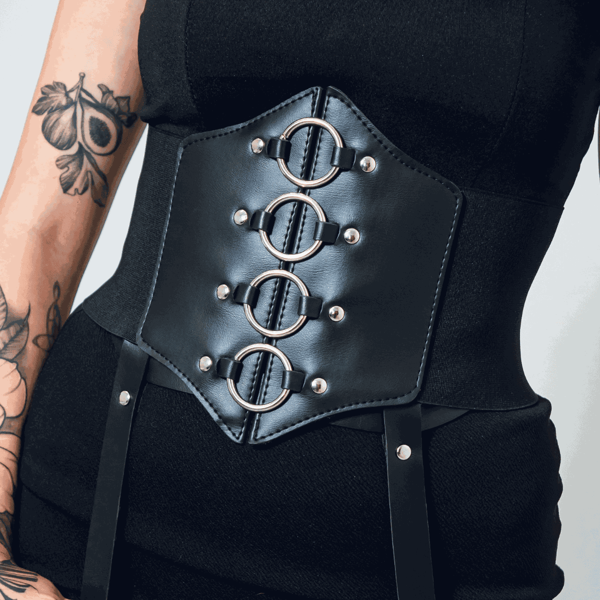 Kit Corset Argola e Harness Coxa De Uma Tira