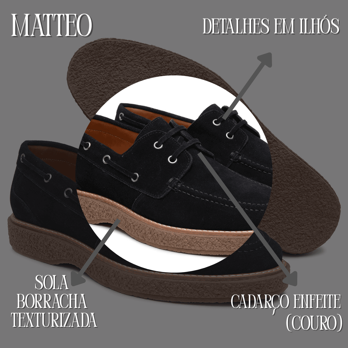 Modelo Sider Matteo Casual Masculino Em Camurça Preto