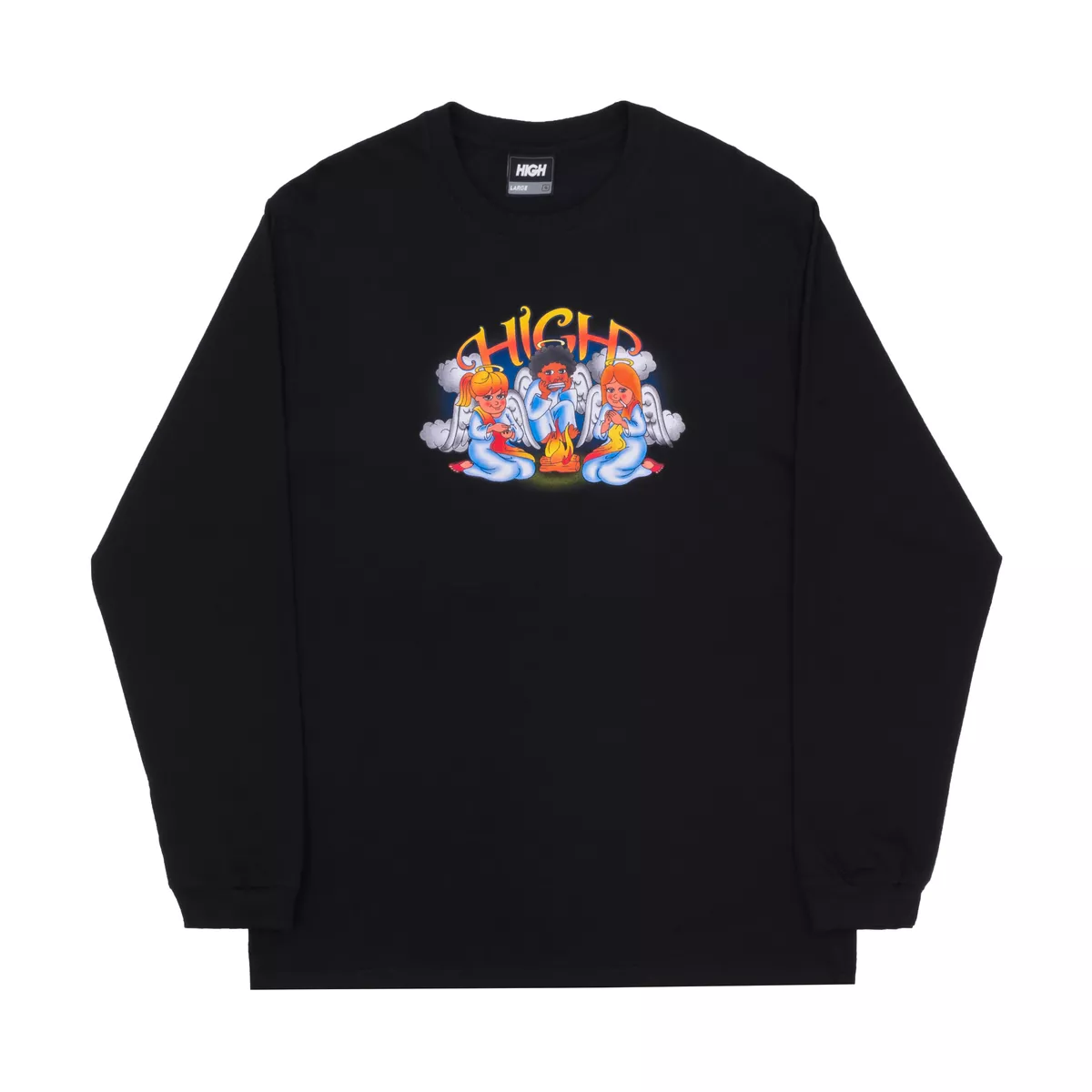 raw3erry×dpopworld ANGELS L/S shirts M Longsleeve High Angels Black | DREAMS SKATESHOP