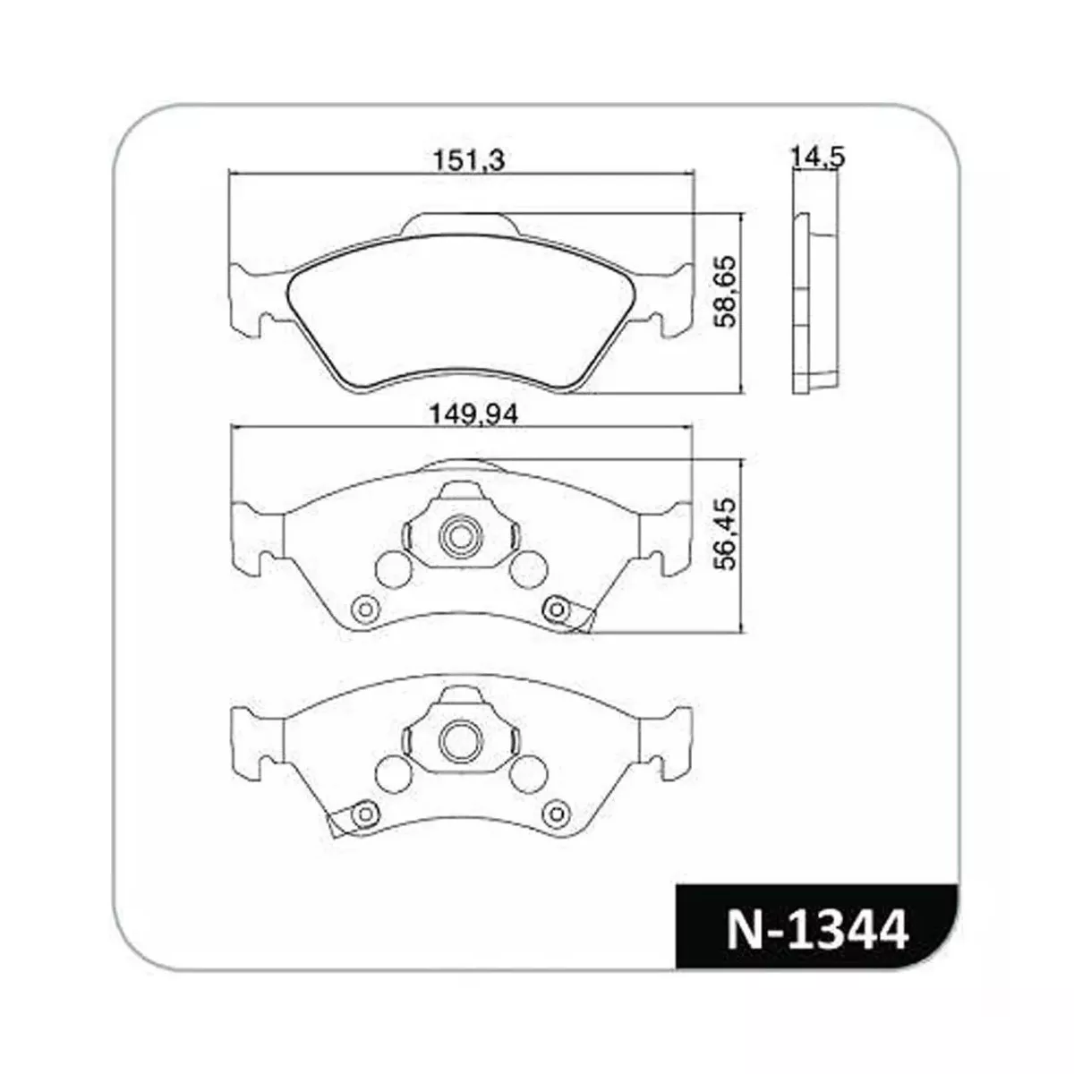 Pastilha de freio Honda Fit N1344 - Grupo Celinho Autopeças